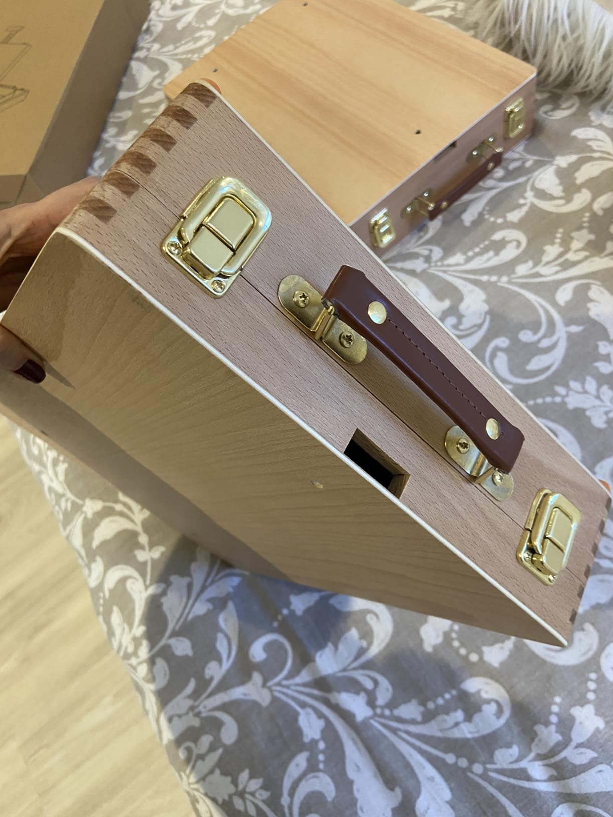 Tabletop Art Easel for Painting, Wooden Sketchbox, Portable Desktop Easel customer photo 1