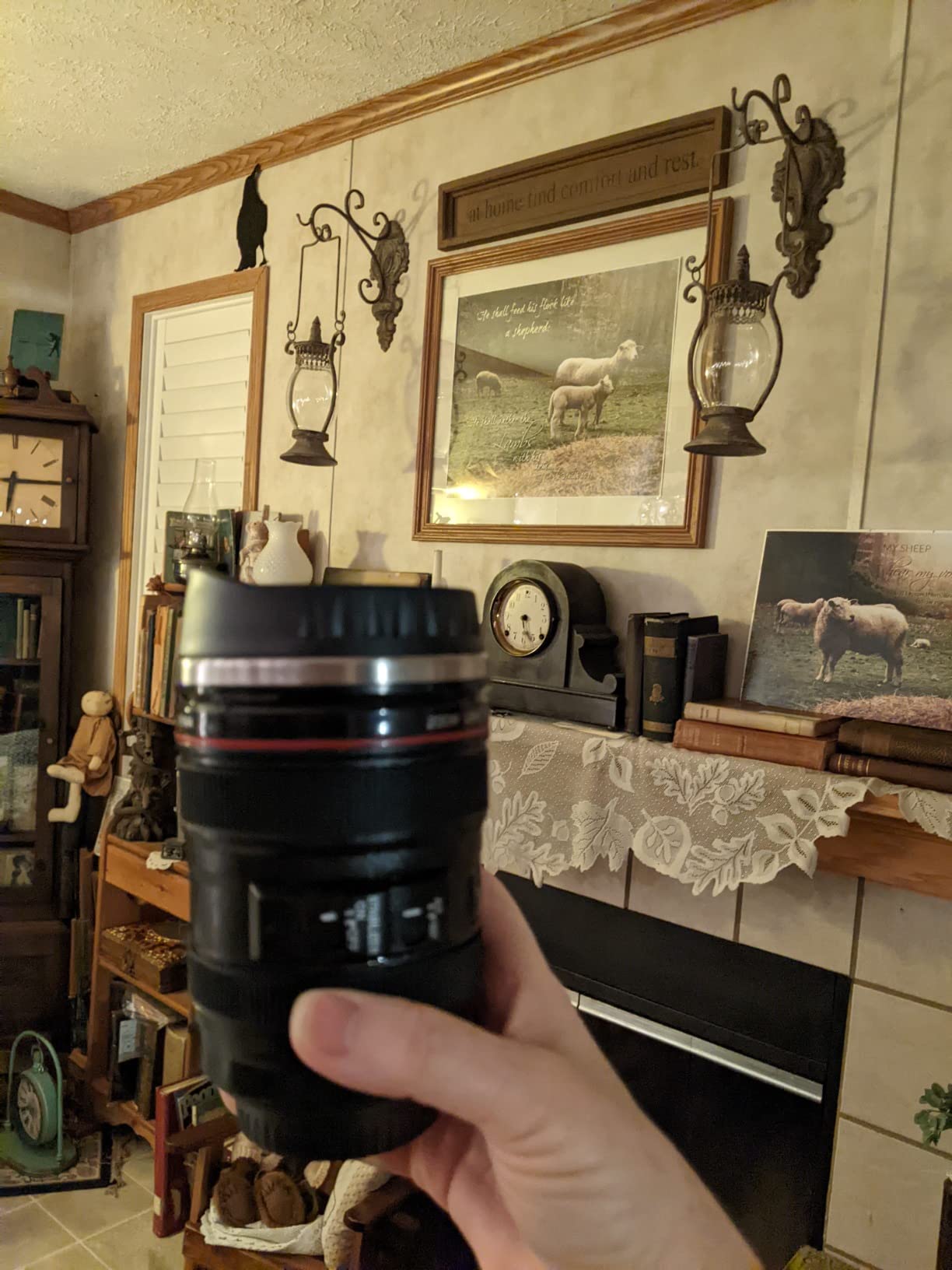Camera Lens Coffee Mug with Slider Lid and Spoon– Realistic DSLR Thermos Cup, Novelty Gift for Photographers, Men & Women customer photo 2