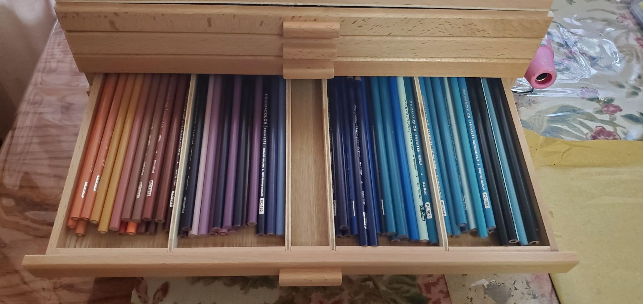 7 Elements 6 Drawer Wooden Artist Storage Supply Box for Pastels, Pencils, Pens, Markers, Brushes and Tools customer photo 2