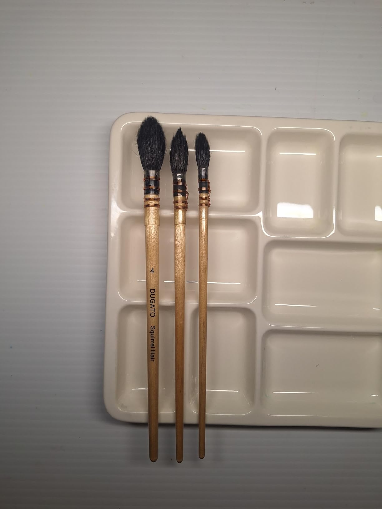 DUGATO Squirrel Hair Watercolor Paint Brushes, Mop Round Tip Brush, 4-Piece customer photo 1