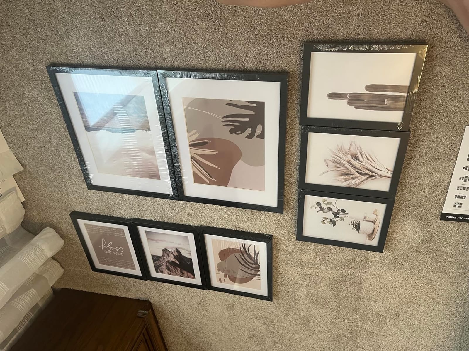 ArtbyHannah Gallery Wall Frame Set, 8 Pack Neutral Wall Decor, Beige, Large customer photo 2