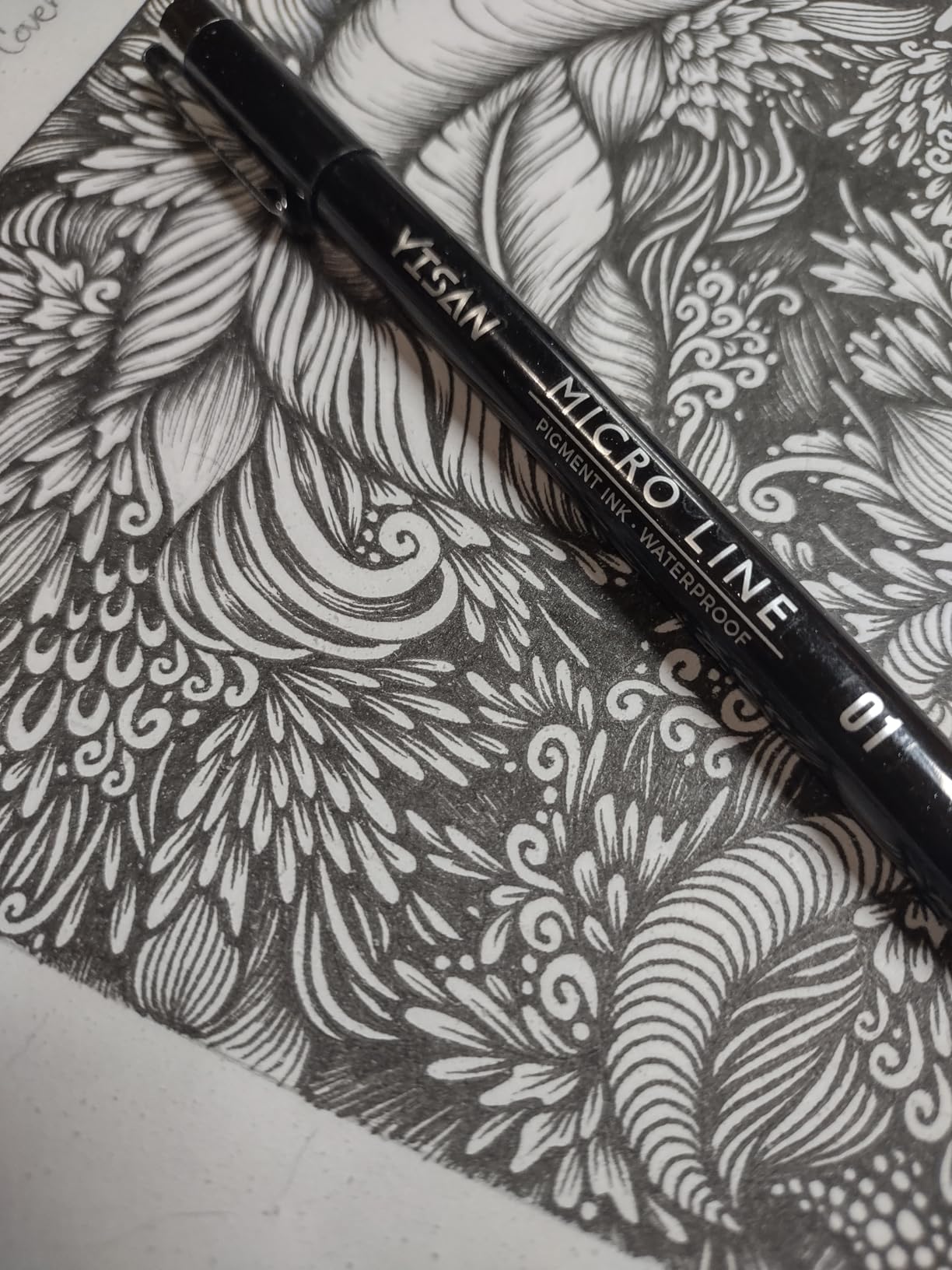 YISAN Drawing Art Pens,Micro Fineliner Pens,Fine Tip Manga Markers for Artist Sketch Technical,Black,12 Set,902195 customer photo 1