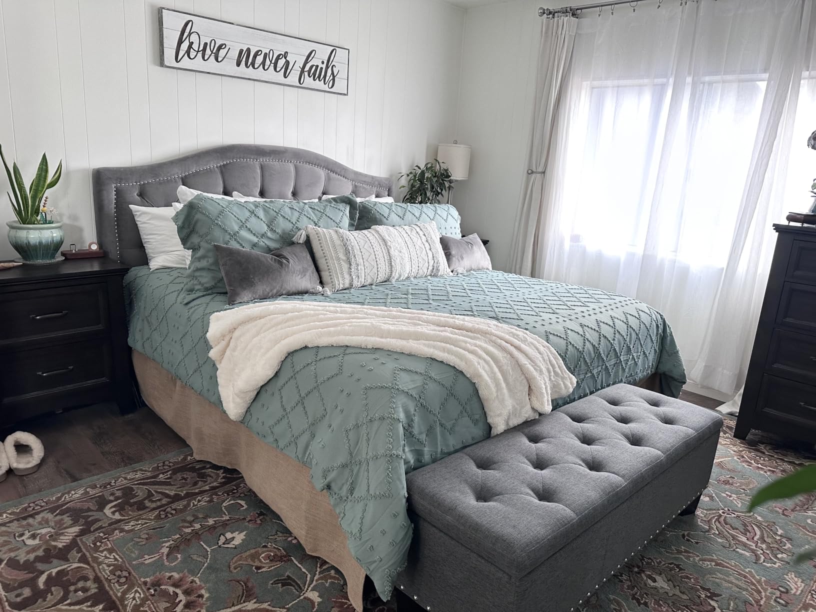 Bedsure White Boho Duvet Cover Queen, Soft Vintage Embroidery customer photo 2
