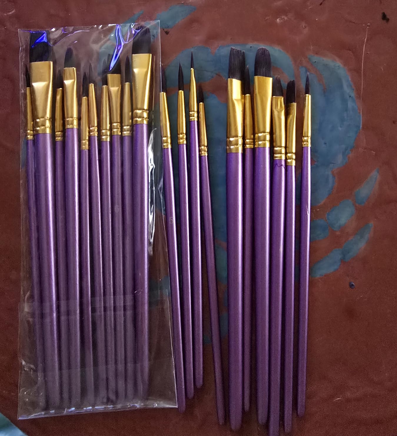 Paint Brushes Set for Acrylic Painting, 20 Pcs Oil Watercolor Acrylic Paint Brush, Artist Paintbrushes for Body Face Rock Canvas, Kids Adult Drawing Arts Crafts Supplies, Blue customer photo 1