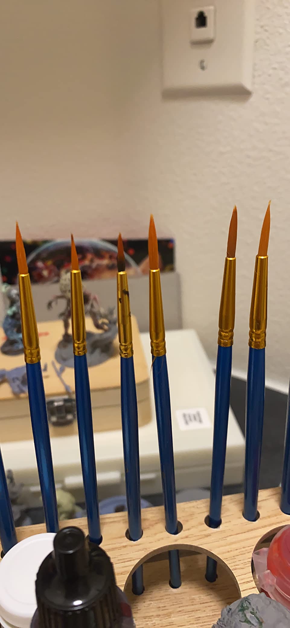 Paint Brushes Set for Acrylic Painting, 20 Pcs Oil Watercolor Acrylic Paint Brush, Artist Paintbrushes for Body Face Rock Canvas, Kids Adult Drawing Arts Crafts Supplies, Blue customer photo 2