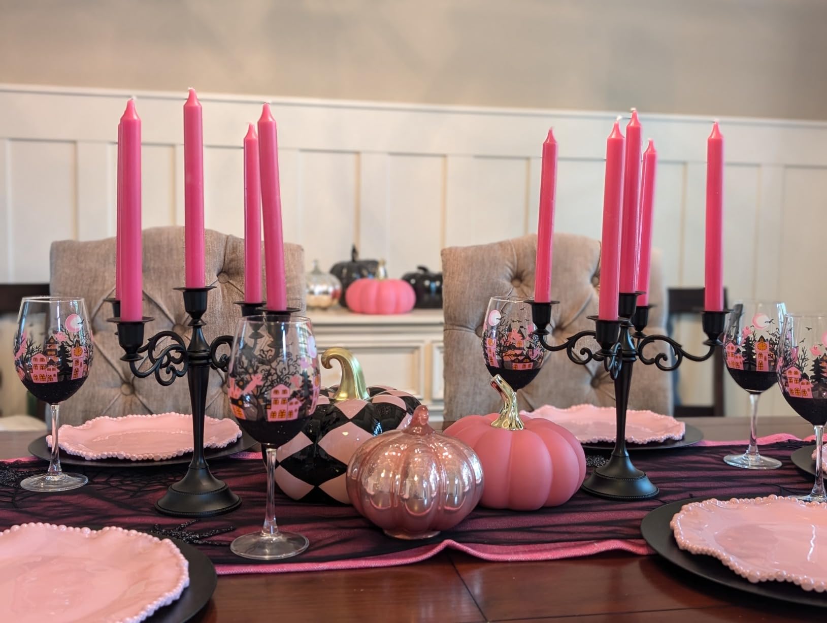 5-Arm Black Metal Candelabra Halloween Taper Holder Decor customer photo 1