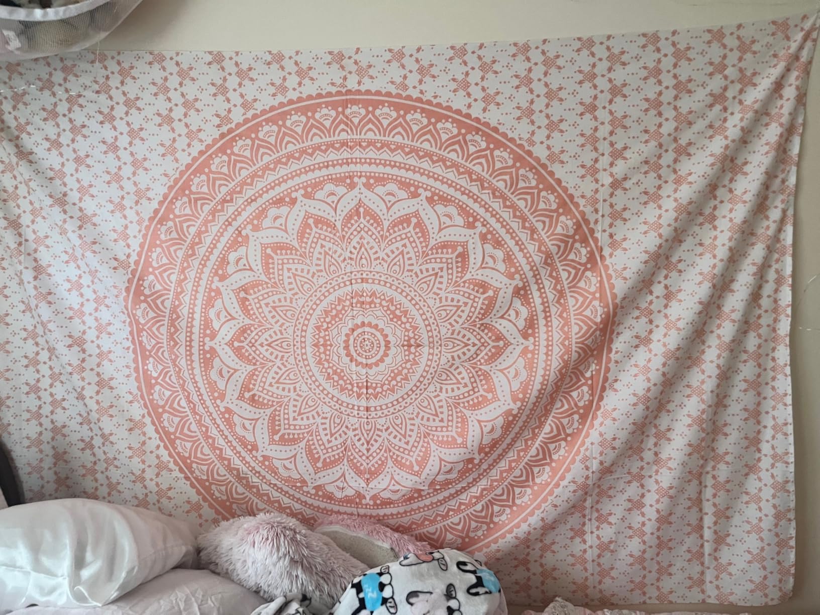 raajsee Top Selling Original Gold Mandala Ombre Tapestry Wall Hanging, Boho Bohemian Hippie Tapestries/Indian Cotton Dorm Decor Golden Twin Bedspread/Meditation Yoga Mat Rug 52x60 inches customer photo 2