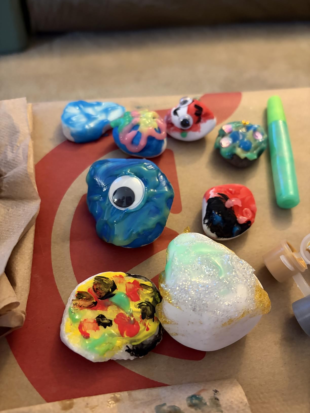 Rock Painting Kit- Glow in The Dark Rock Kit, Arts and Crafts for Kids Ages 6-12, Art Supplies Toy, Kids Craft Paint Kits, Arts & Crafts for Boys Girls Birthday Party Gift Toy customer photo 2