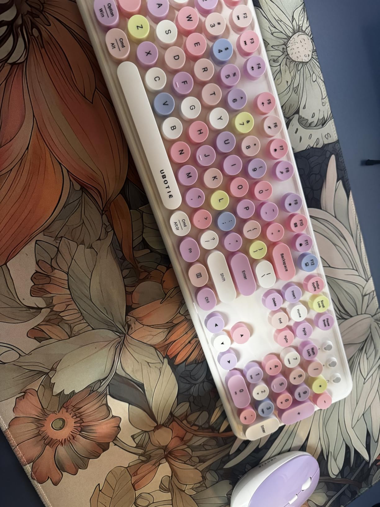 UBOTIE Colorful Wireless Keyboard and Mouse Combo (Purple-Colorful) customer photo 2