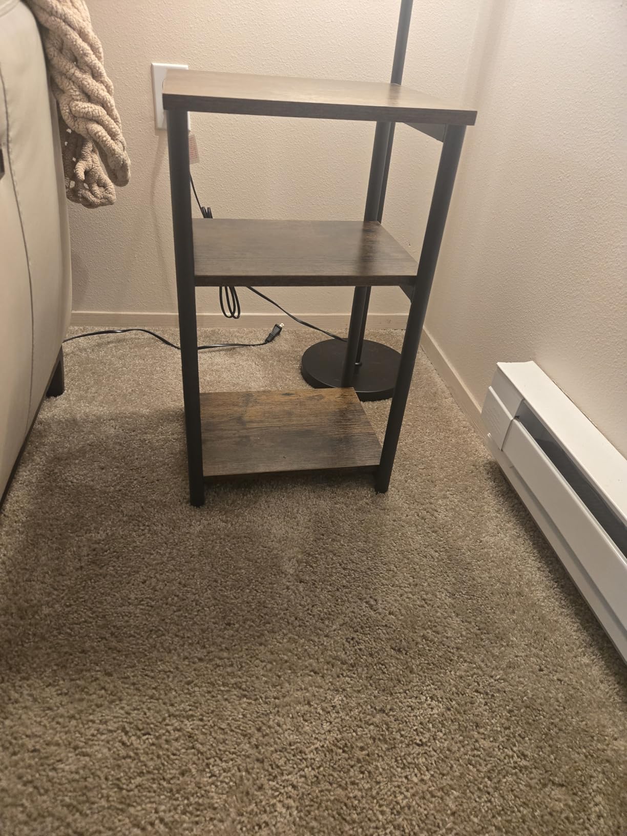 VASAGLE Side Table, Small End Table, Tall Nightstand, Steel Frame customer photo 2