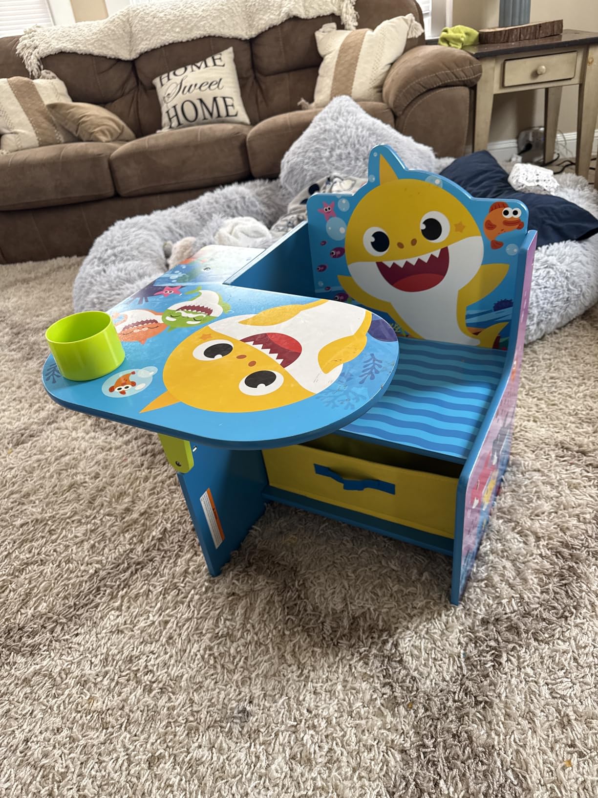 Baby Shark Chair Desk with Storage Bin - Ideal for Arts & Crafts, Snack Time, Homeschooling, Homework & More by Delta Children customer photo 2