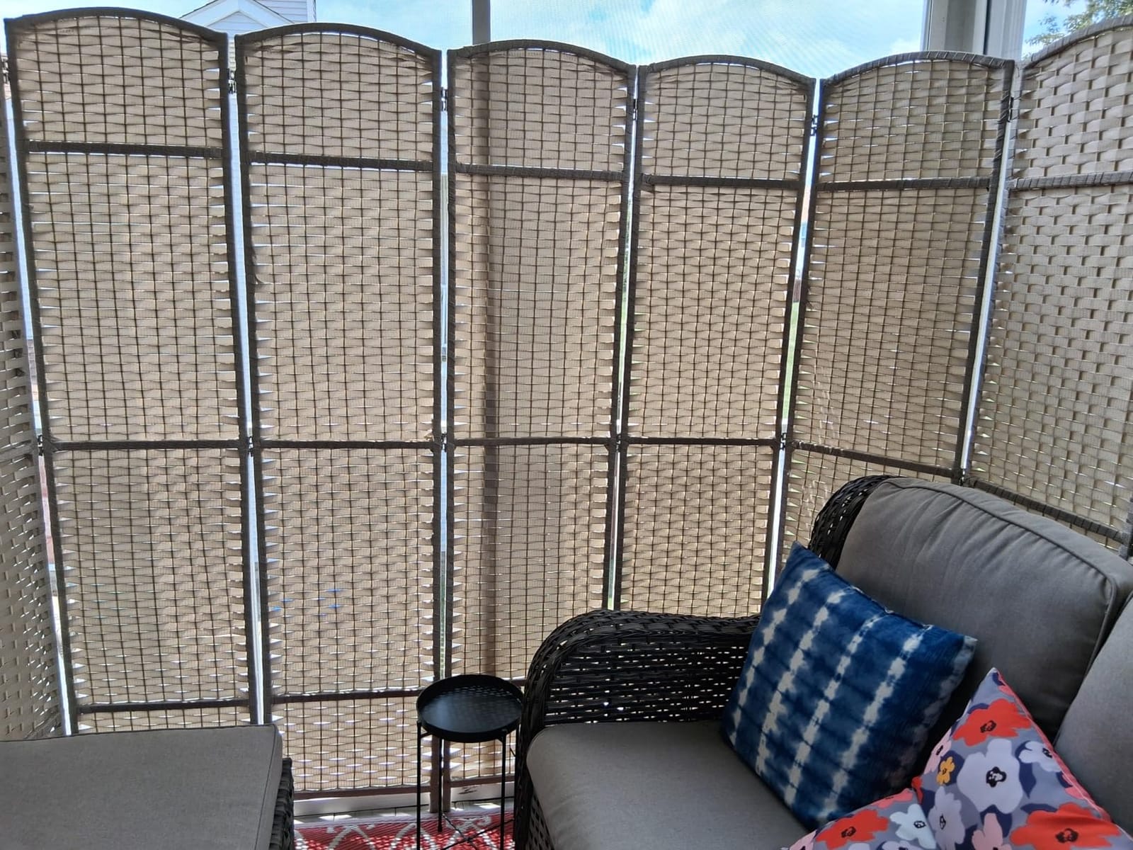 Sorbus Foldable Room Divider, Mesh Privacy Screen (8 Panel, Black) customer photo 1