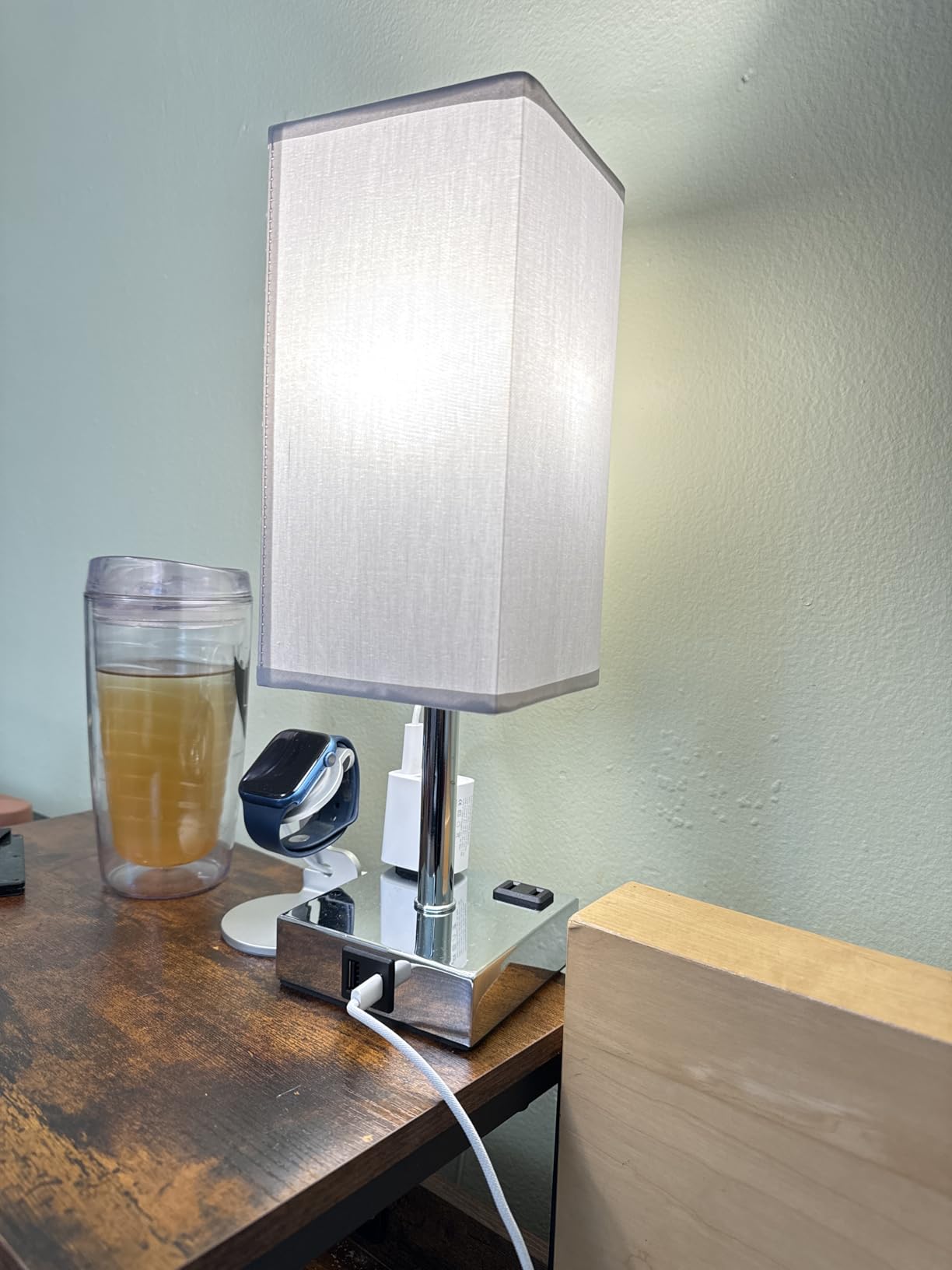 Touch Bedside Table Lamp for Bedroom - Dimmable, USB C+A, 2 AC Outlets customer photo 1