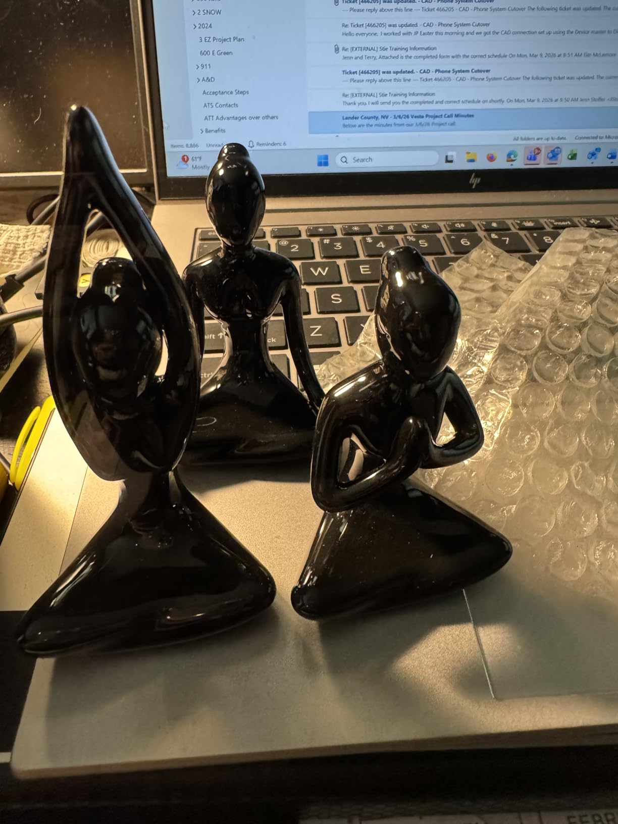 OwMell Lot of 4 Meditation Yoga Pose Statue Figurine Ceramic Yoga Figures customer photo 2