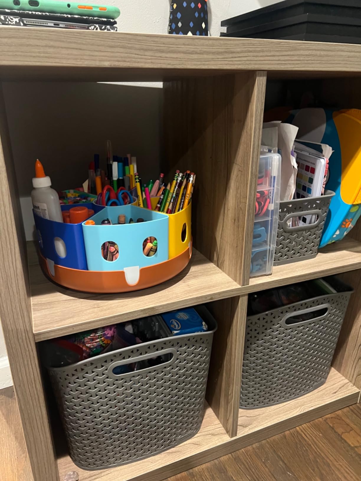 GAMENOTE Rotating Art Supply Organizer, Lazy Susan Caddy, Large customer photo 1