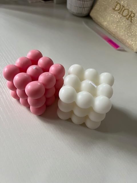 Bubble Candle - Cube Soy Wax Candles, Home Decor Candle, Scented Candle Set 2 Pieces, Home Use and Gifting customer photo 1