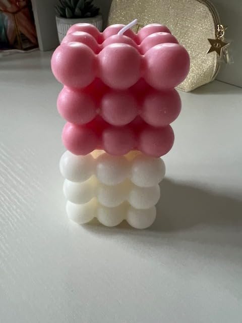 Bubble Candle - Cube Soy Wax Candles, Home Decor Candle, Scented Candle Set 2 Pieces, Home Use and Gifting customer photo 2