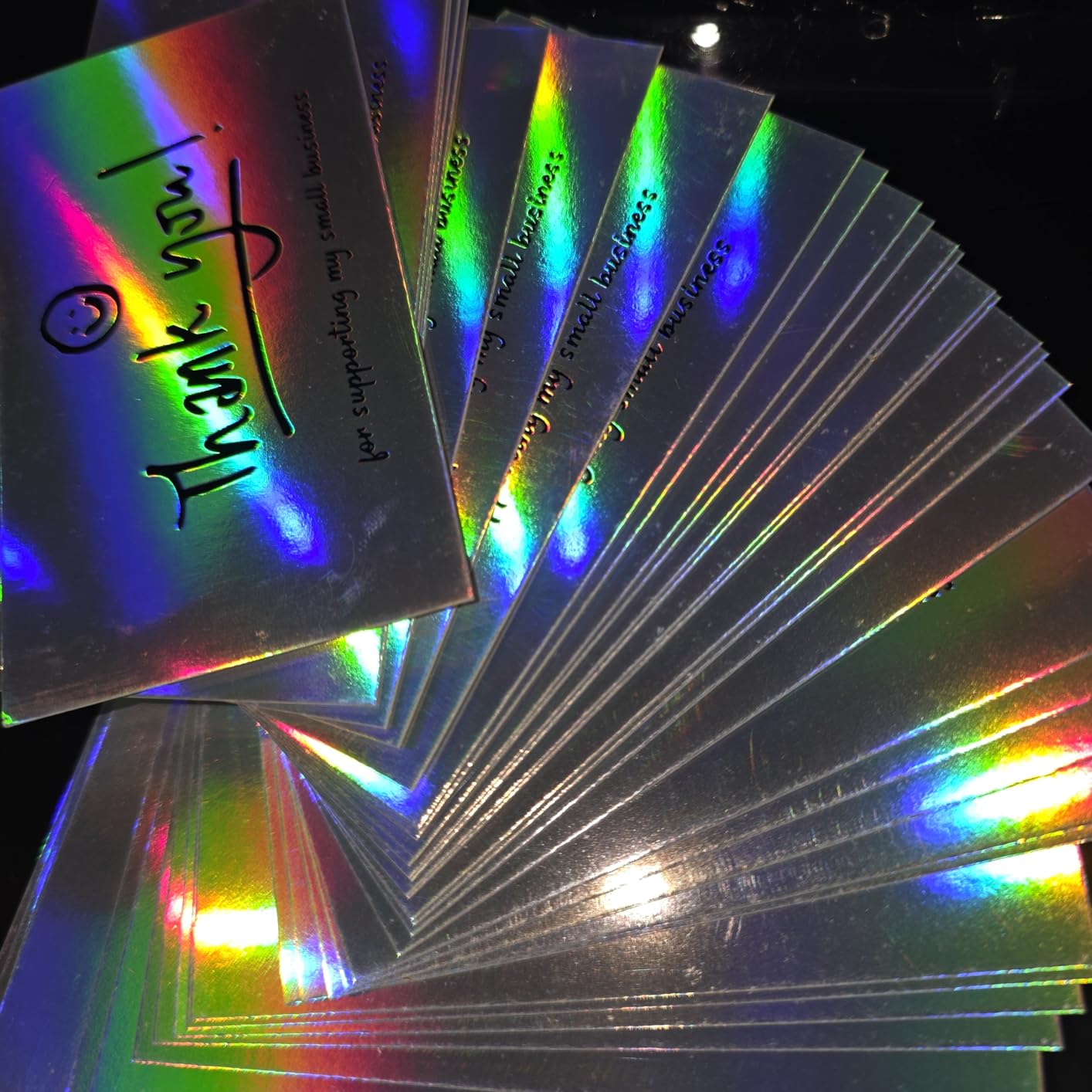 120Pcs Thank You Cards Small Business, Mini 6 Styles Thank You for Supporting Cards Notes Shopping Holographic Thanks Greeting Cards for Retail Store Owner Goods Customer 2x3.5 Inch customer photo 1