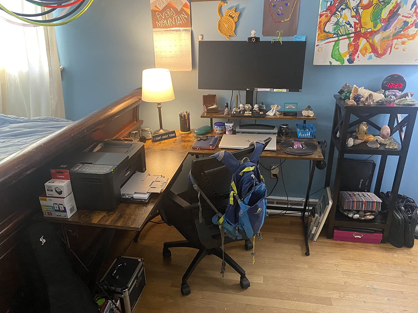 SHW 51 x 51 L-Shaped Corner Desk w/Monitor Stand and Drawer, Black customer photo 2