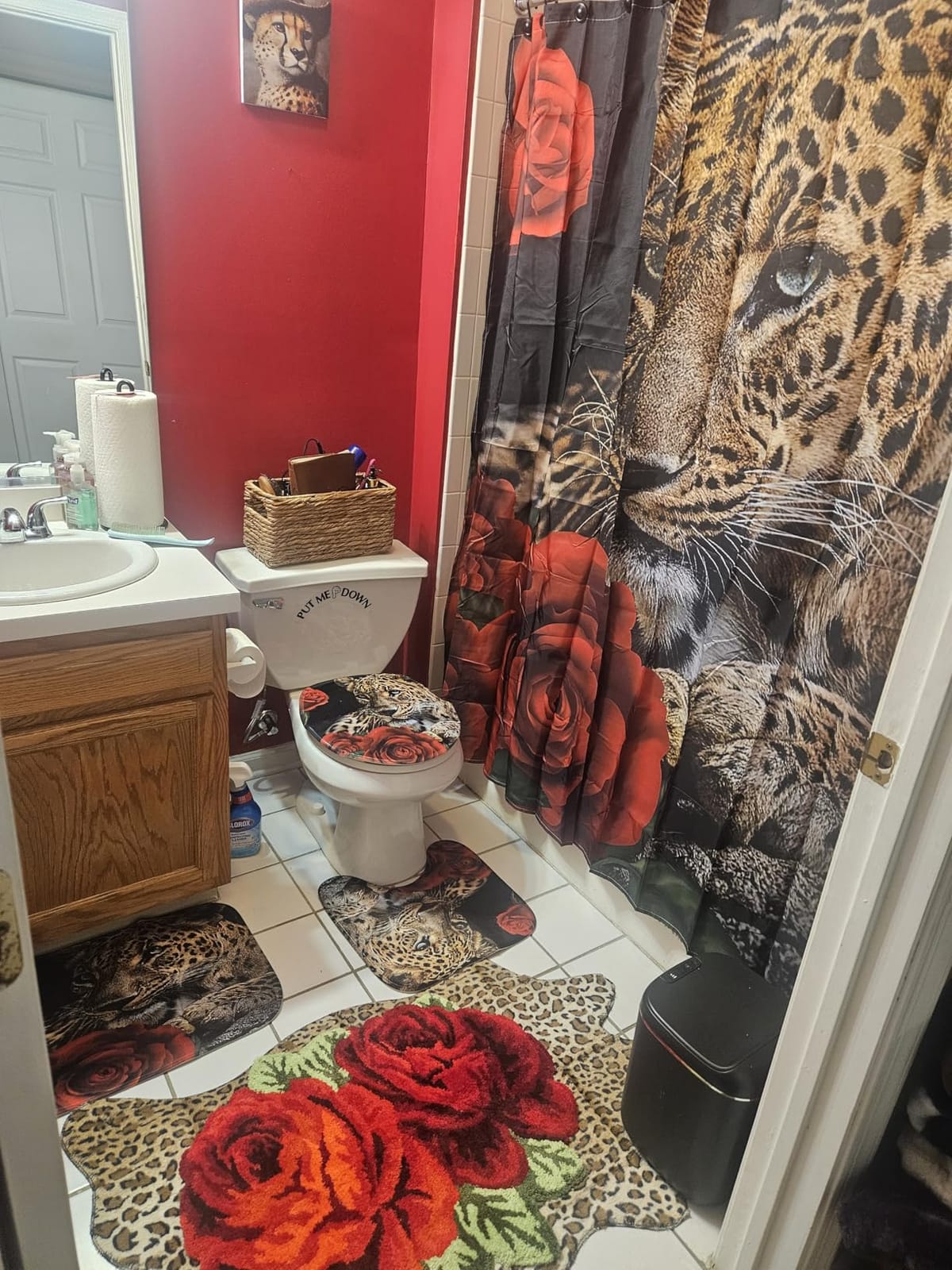 MACEVIA Leopard Rug Cheetah Print Rugs Western Decor for Living Room Bedroom Faux Animal Area Carpet Non-Slip 43.3