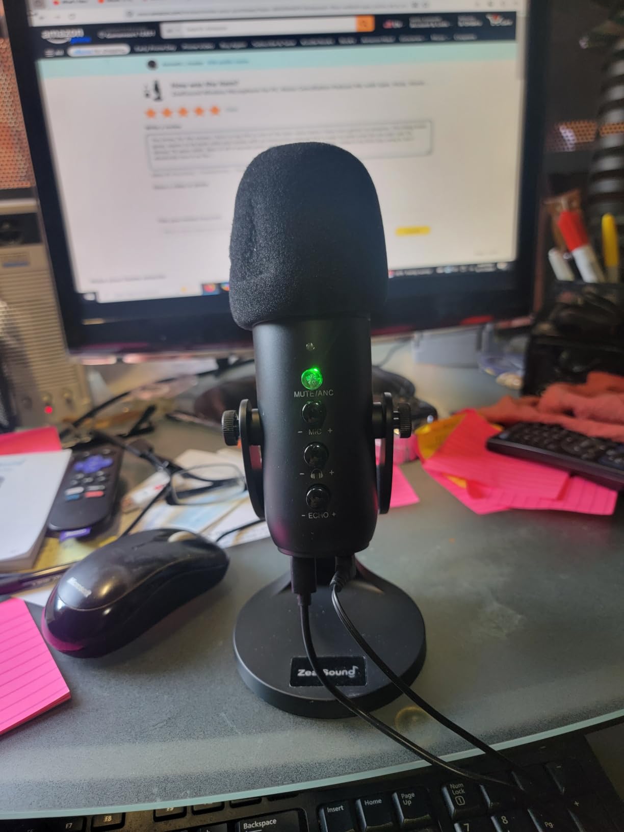 ZealSound Podcast Microphone for PC, Noise Cancellation USB Mic with Gain, Volume Adjustment & Mute Button, Monitoring & Echo, for YouTube, TikTok, Podcasting, Streaming, iPhone, iPad, Android, Mac customer photo 2