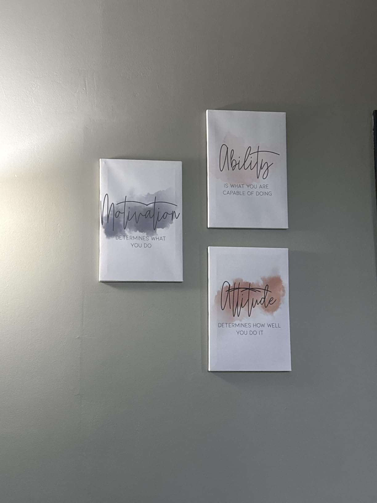 3 Piece Inspirational Canvas Wall Art, Quotes Motivational Mindset Print Pictures for Office Wall Decor, Triptych Entrepreneur Poster Framed Artwork for Women Men Home Decor Ready to Hang (36