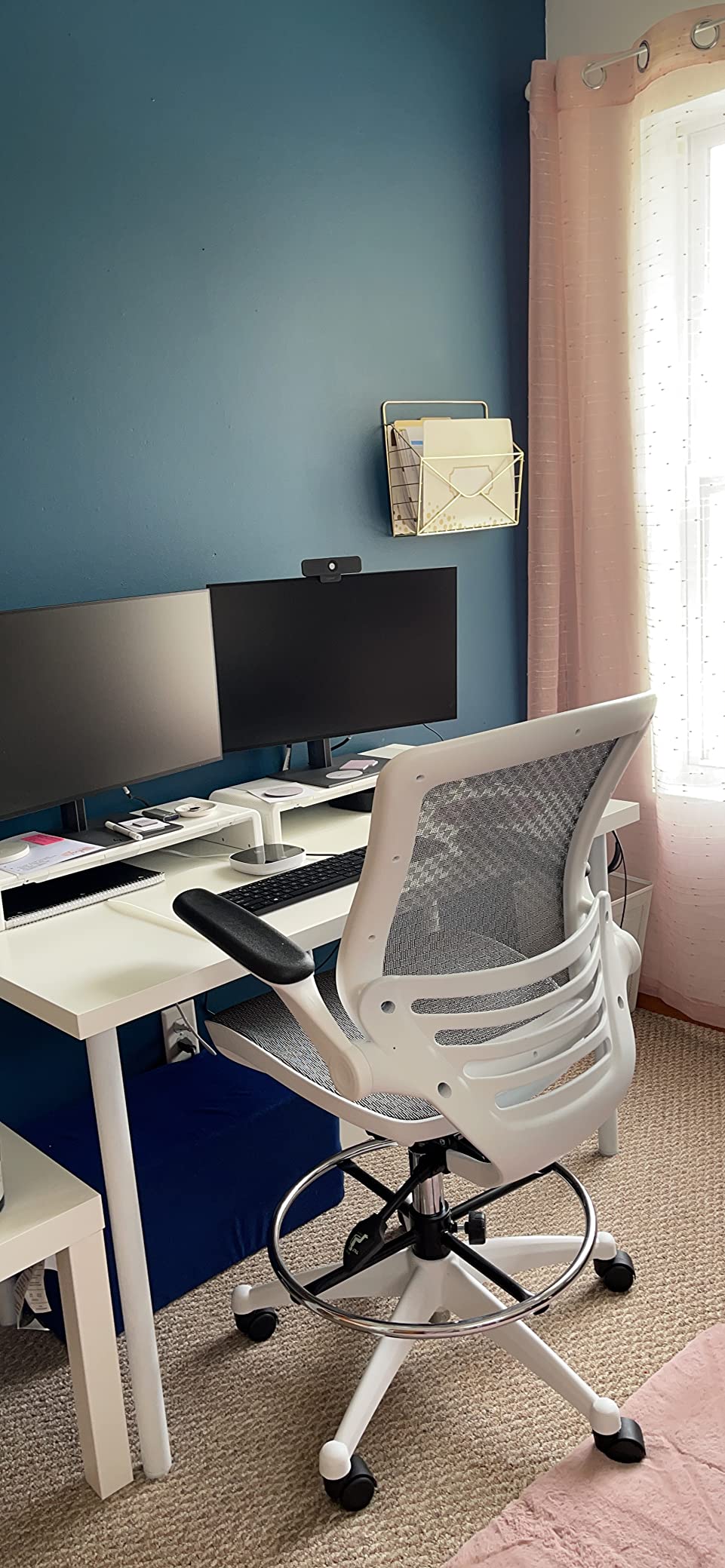 Flash Furniture Mesh Drafting Chair, Gray/White customer photo 1
