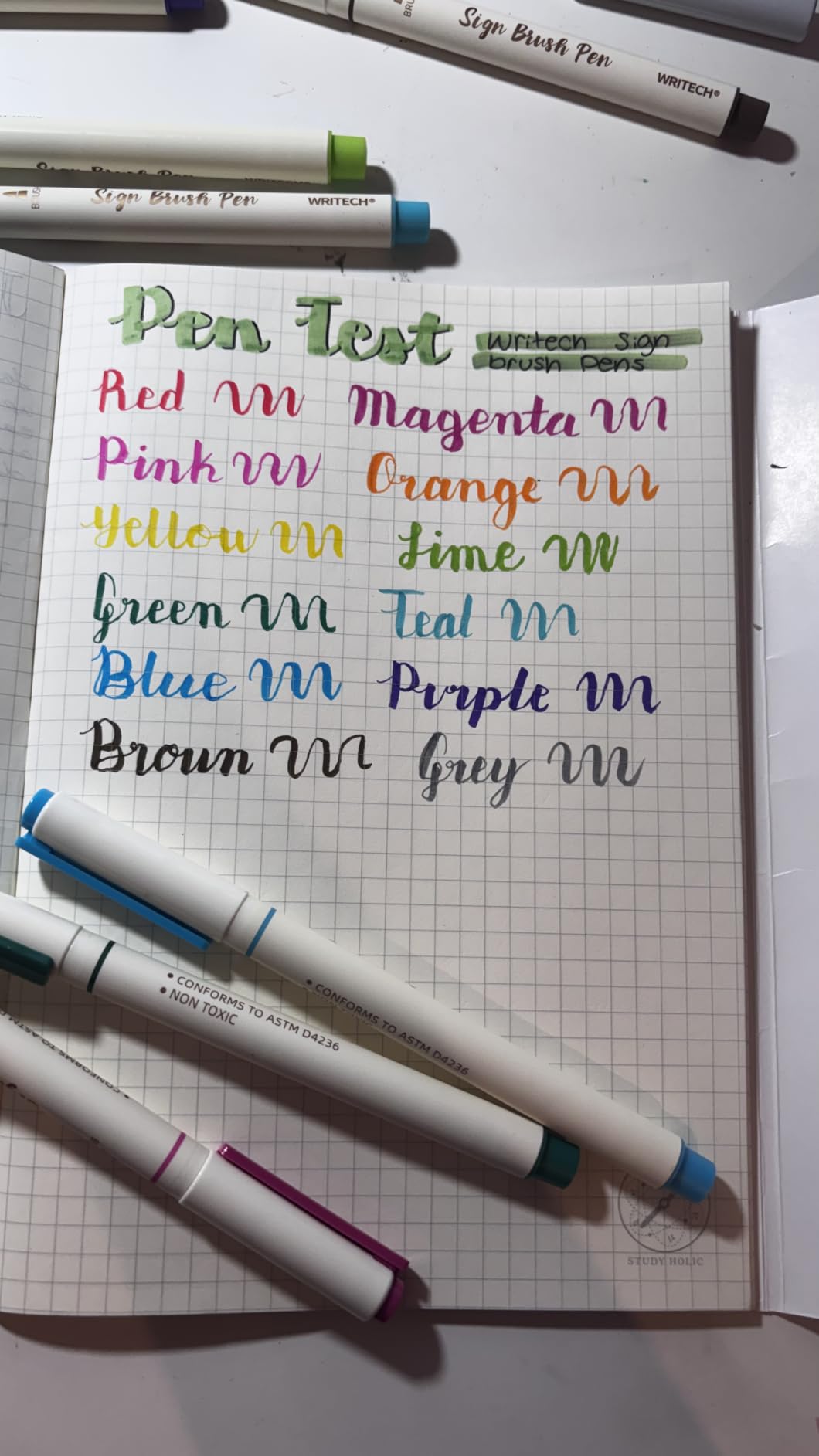WRITECH Arts Sign Brush Pen: Water Based Vintage Assorted Colors Ink 12ct customer photo 2