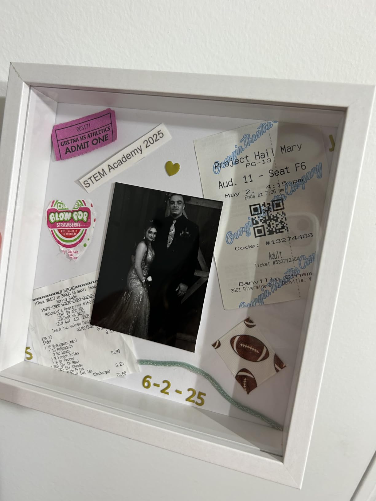 Shadow Box Frame 8x8 with Letter Stickers (White, 8x8) customer photo 2