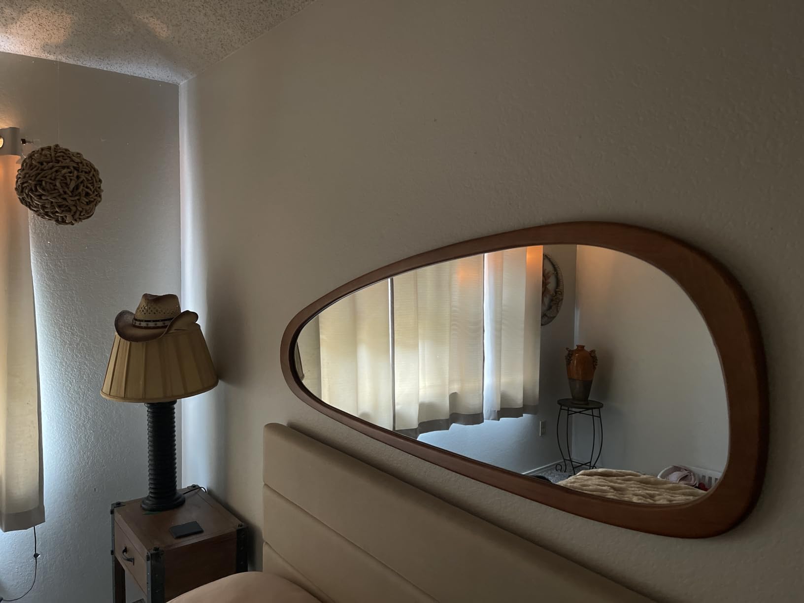 WallBeyond Asymmetrical Mirror, Irregular Wall Mirror, Wall Mirrors Decorative for Bedroom Living Room Entryway Hall, Wood Mirror for mid Century Modern Decor 30