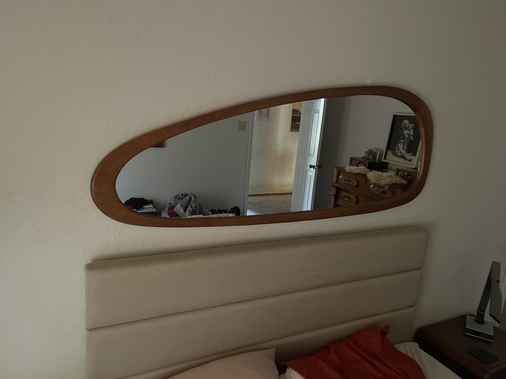 WallBeyond Asymmetrical Mirror, Irregular Wall Mirror, Wall Mirrors Decorative for Bedroom Living Room Entryway Hall, Wood Mirror for mid Century Modern Decor 30