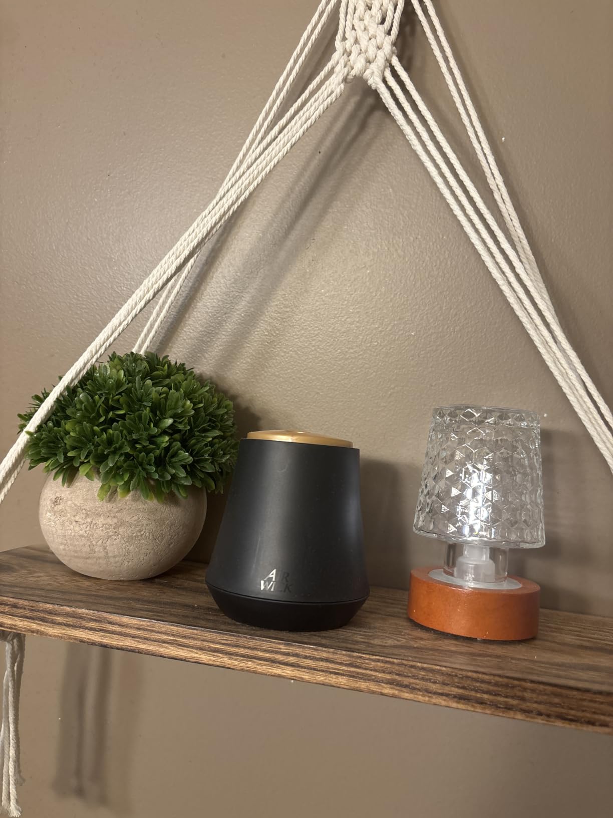 Mkono Macrame Hanging Shelves Boho Wall Decor Set of 2 Floating Wood Shelf customer photo 2