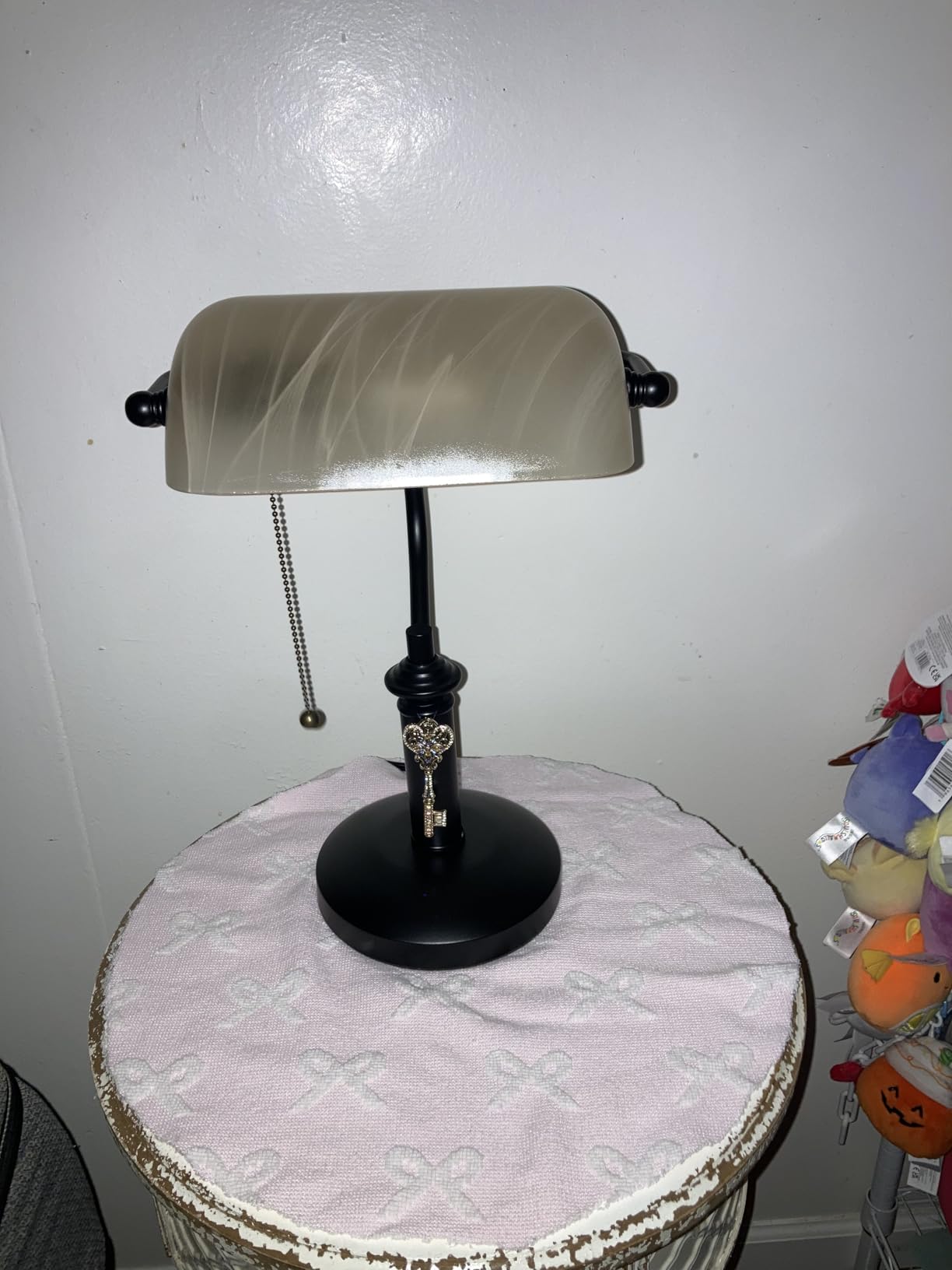 TORCHSTAR Green Glass Bankers Desk Lamp with Pull Chain, E26 Base customer photo 2