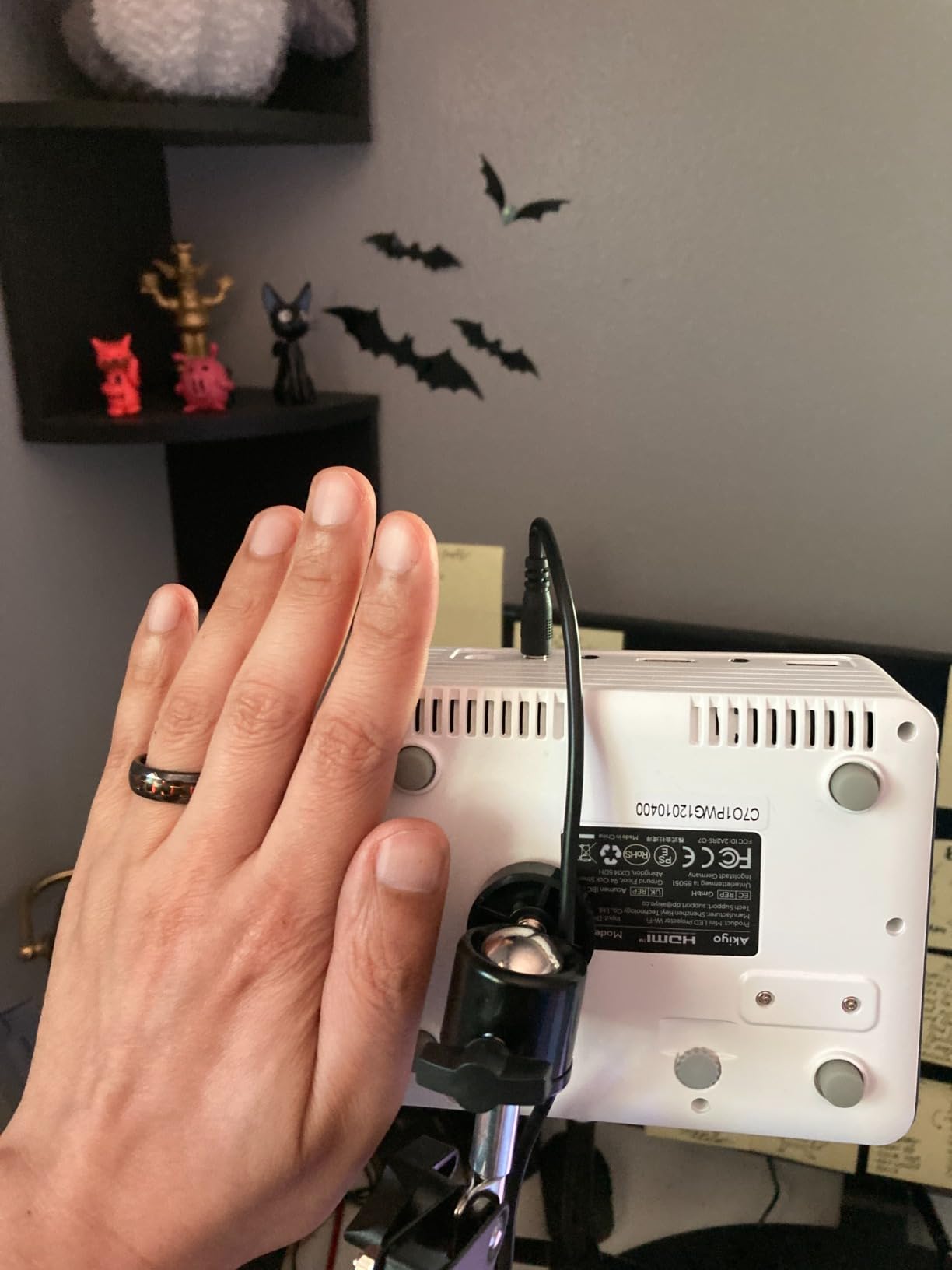 Mini Projector with WiFi and Bluetooth, AKIYO 2026 Upgraded Projector 1080P customer photo 1