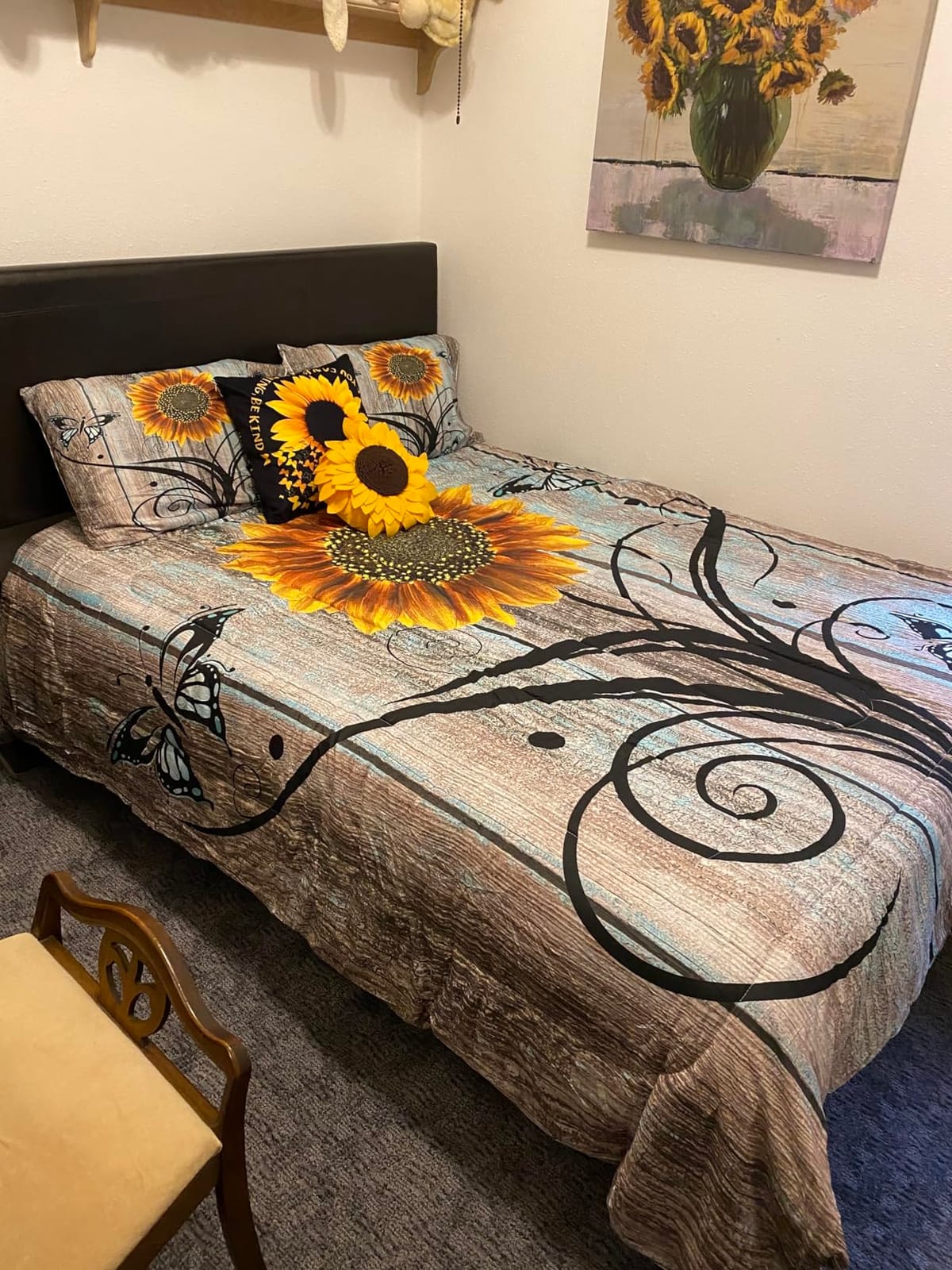 Erosebridal Psychedelic Smoke Comforter Set Queen,Rainbow Smoke Bedding Set Trippy Smoky Comforter for Kids Boys Girls Teens,Abstract Grunge Teal Blue Quilt Duvet Set Bedroom Decor 3 Pcs customer photo 1