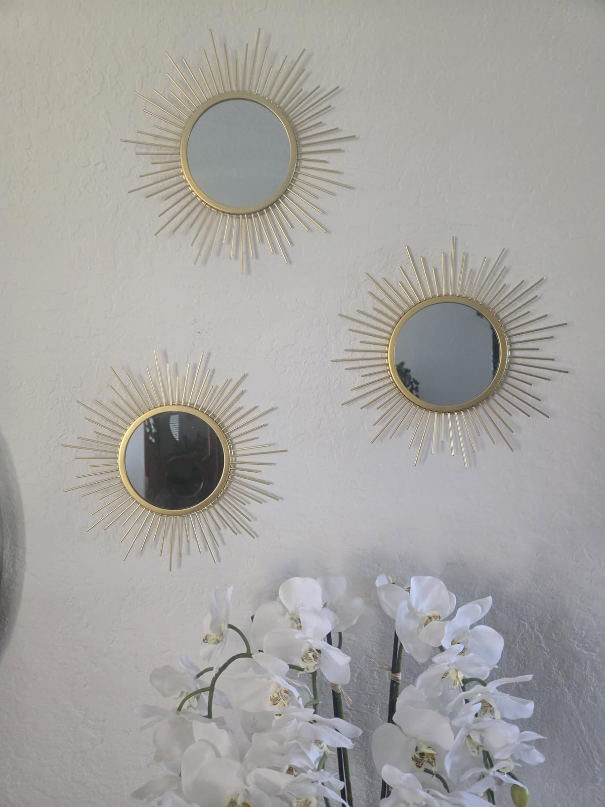 3 Set Sunburst Round Mirrors for Wall Decor Bedroom Bathroom customer photo 1