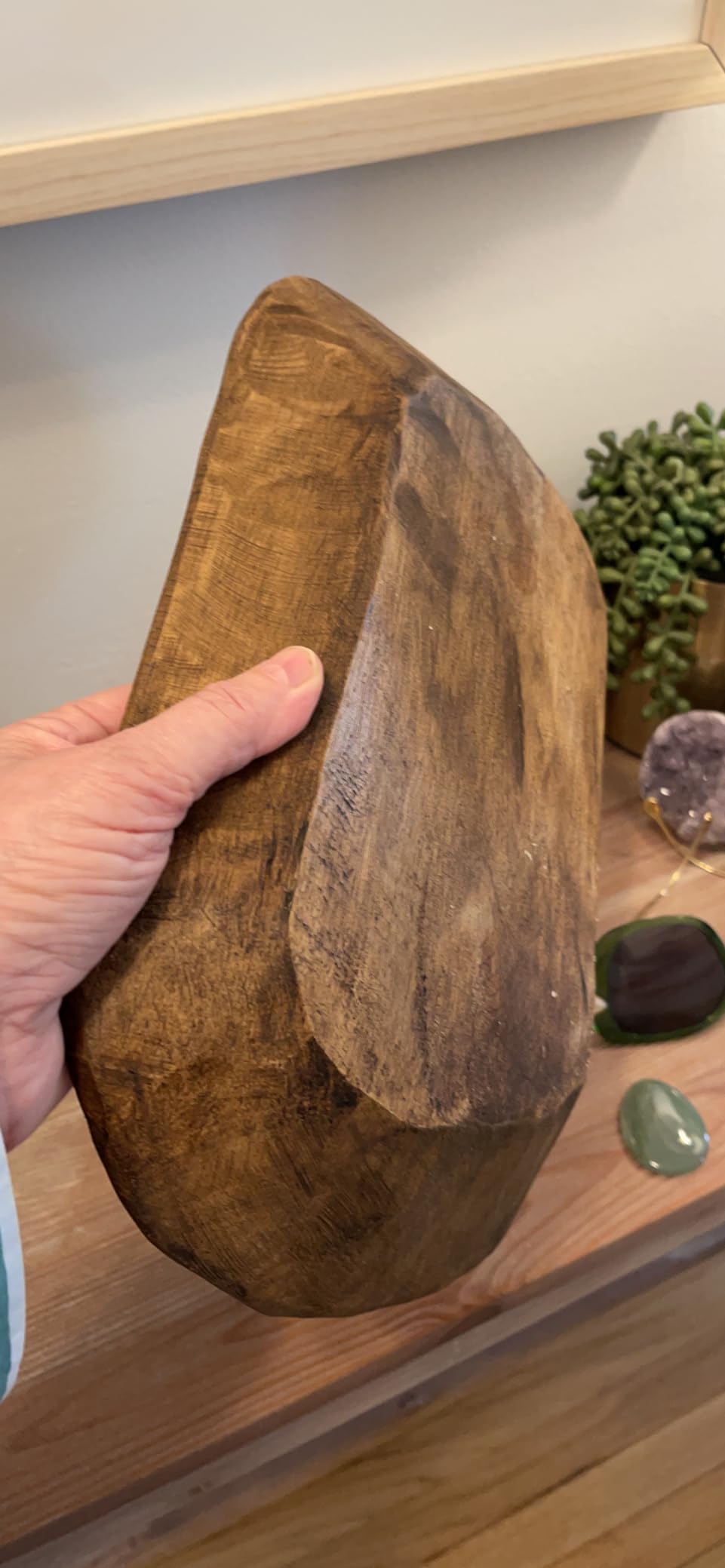 Decorative Bowl Home Decor Approx 10 Inch, Hand Crafted Spanish Oak customer photo 1