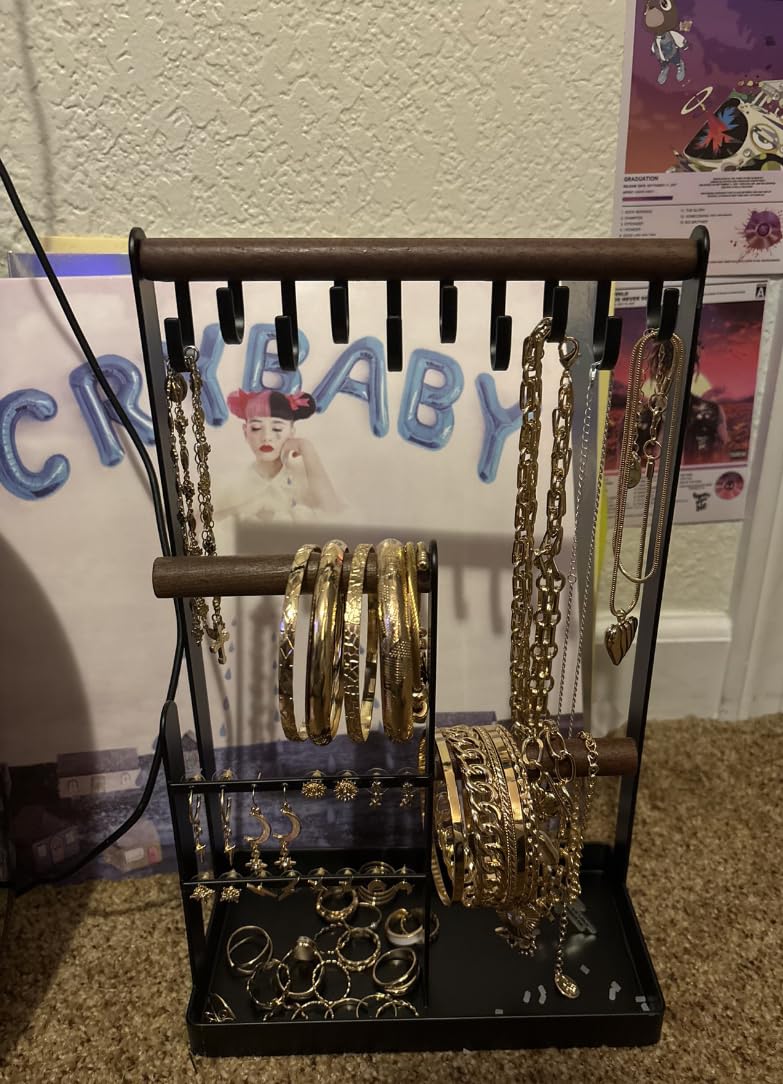 ProCase Cute Jewelry Stand, Aesthetic Jewelry Organizer for Dresser Vanity, Jewelry Holder Display for Necklaces Earrings, Gifts for Teen Girls Women, Bedroom Dorm Decor -Medium, White customer photo 1