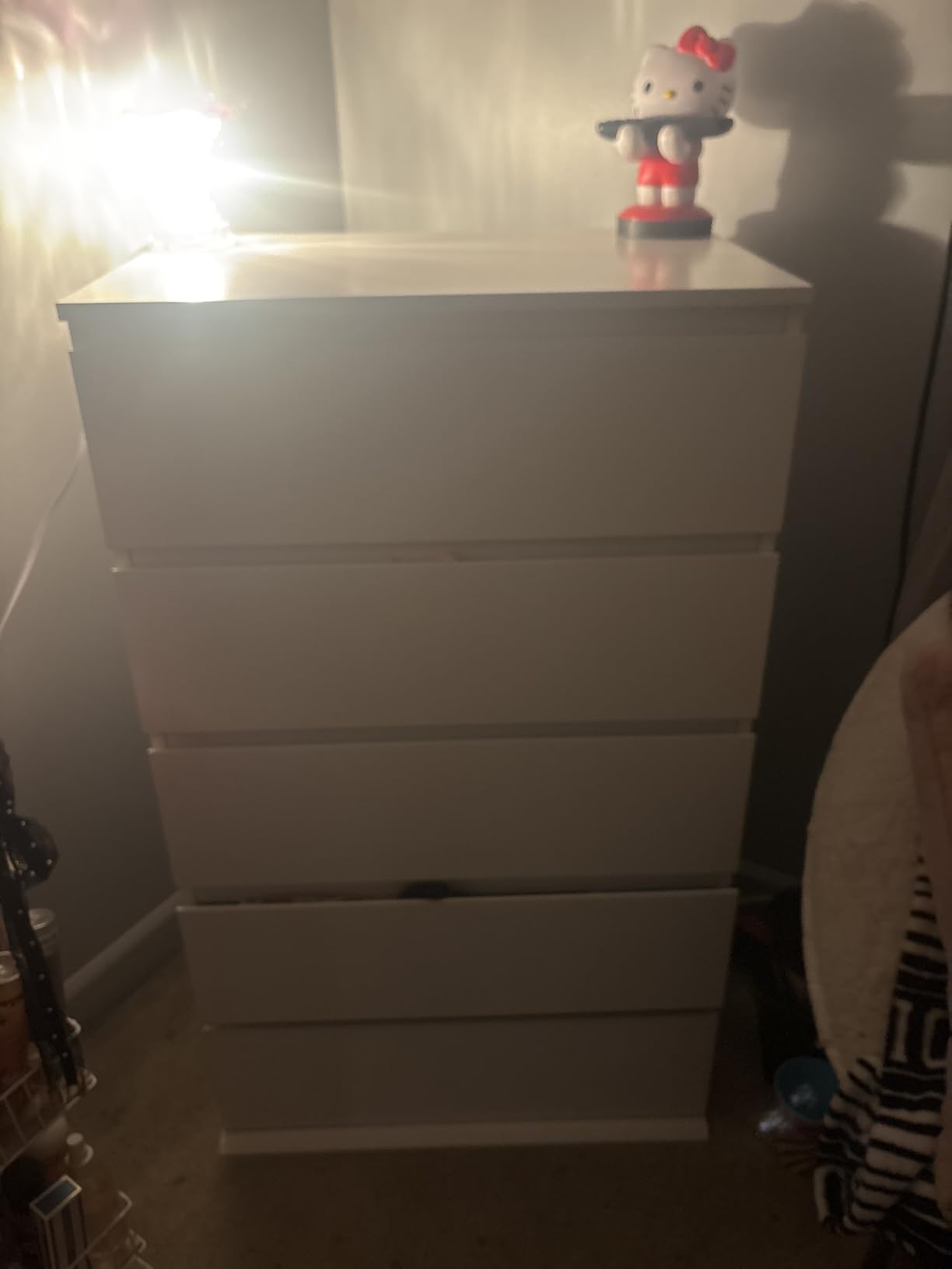 FOTOSOK White Dresser, Dresser for Bedroom, 5 Drawer Chest of Drawers customer photo 2