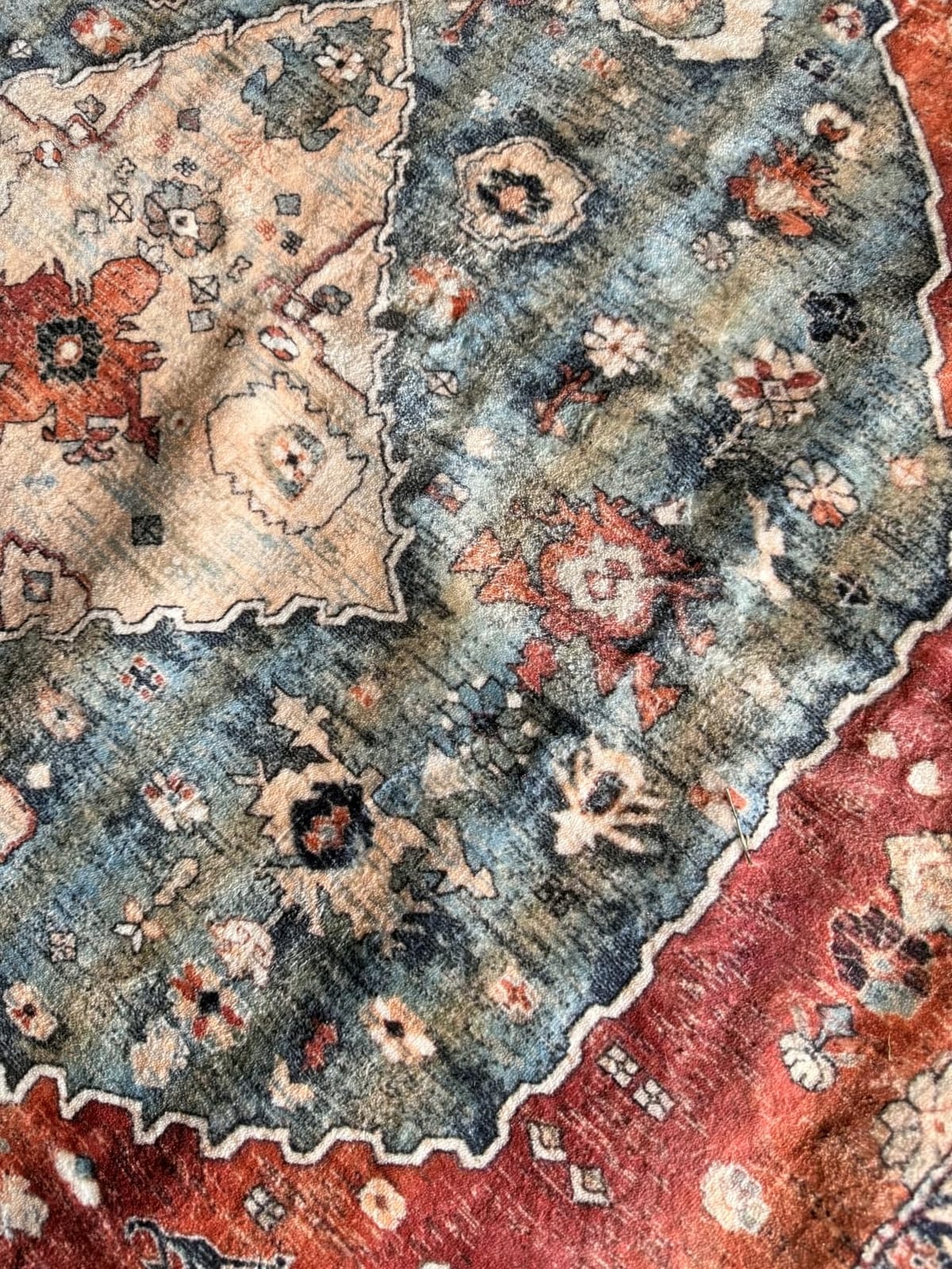 Lahome Felice Boho Tribal 5x7 Washable Living Room Bedroom Rug, Oriental Soft Dining Room Rugs for Under Table, Large Distressed Printed Carpet for Entryway Kitchen Playroom (Rust/Dull Teal,5x7ft) customer photo 1