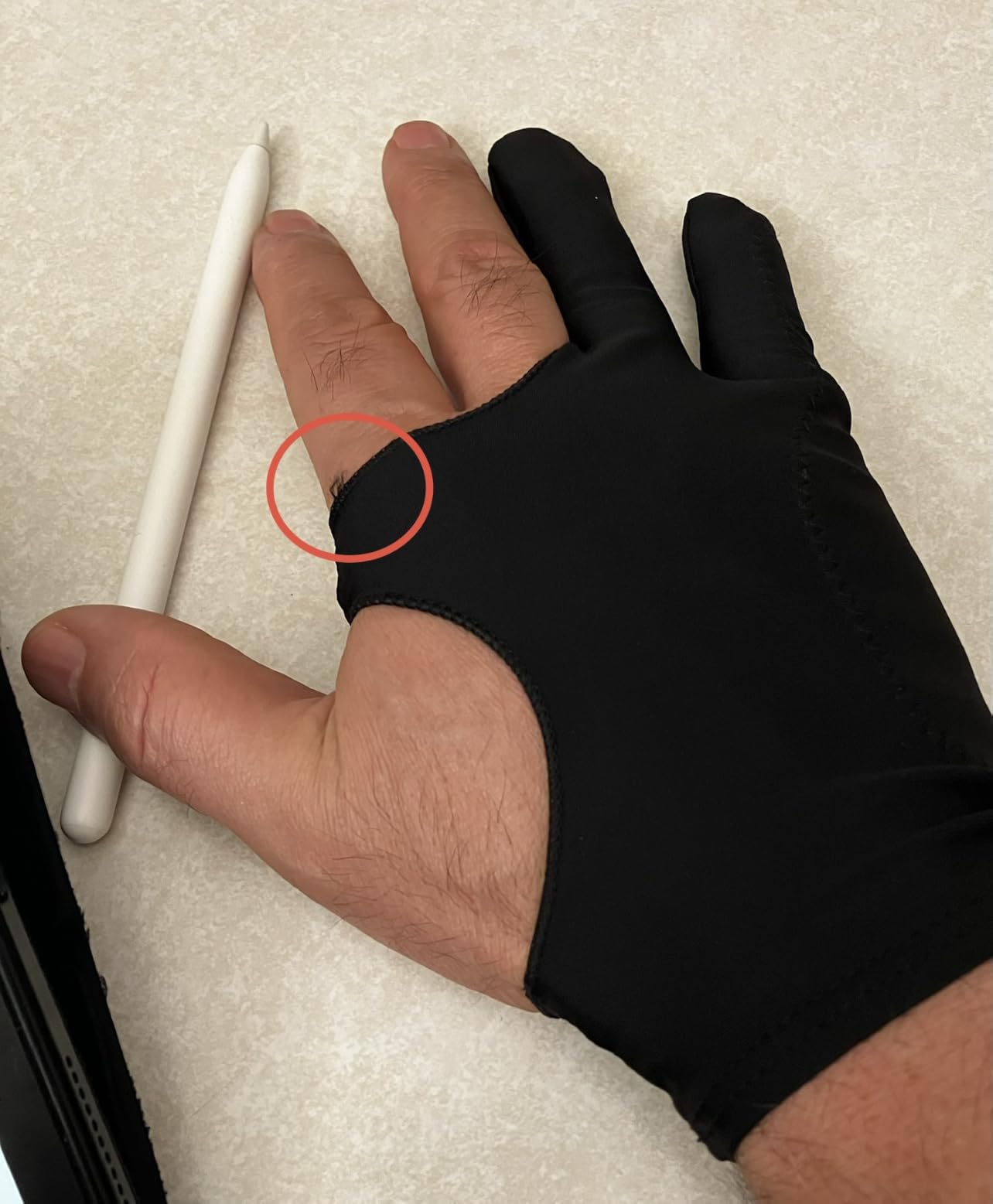 Artist Drawing Glove 3-Layer Palm Rejection [2 Pack Black] Right Left Hand Digital Art Graphic Tablet iPad Gloves Two Finger Smooth Elasticity Breathable for Stylus Pen Pencil Sketching Painting customer photo 1