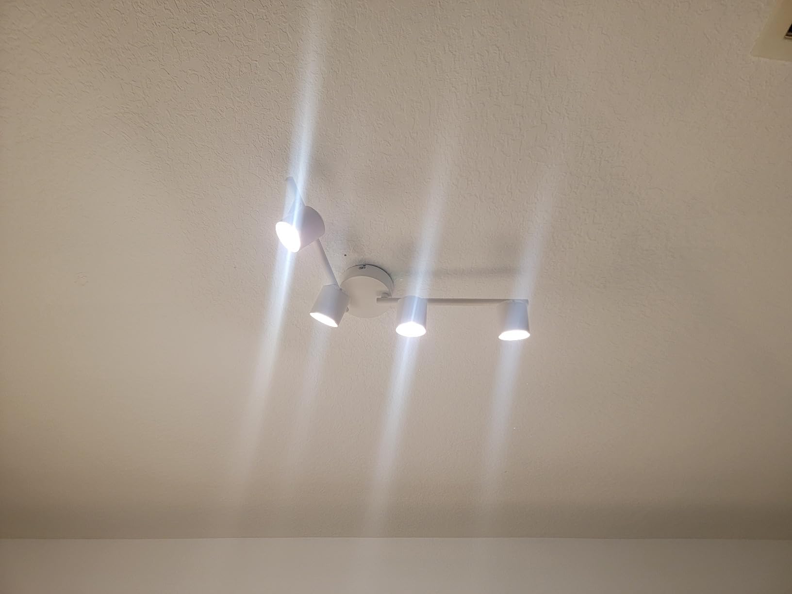 Arcfox 30W 4 Light LED Track Lighting Fixtures Ceiling Spotlight 3000K Warm White Dimmable Flexibly Rotatable Light Head ETL, 24°, CRI90 for Kitchen Accent Task Lighting White (4 Head) customer photo 1