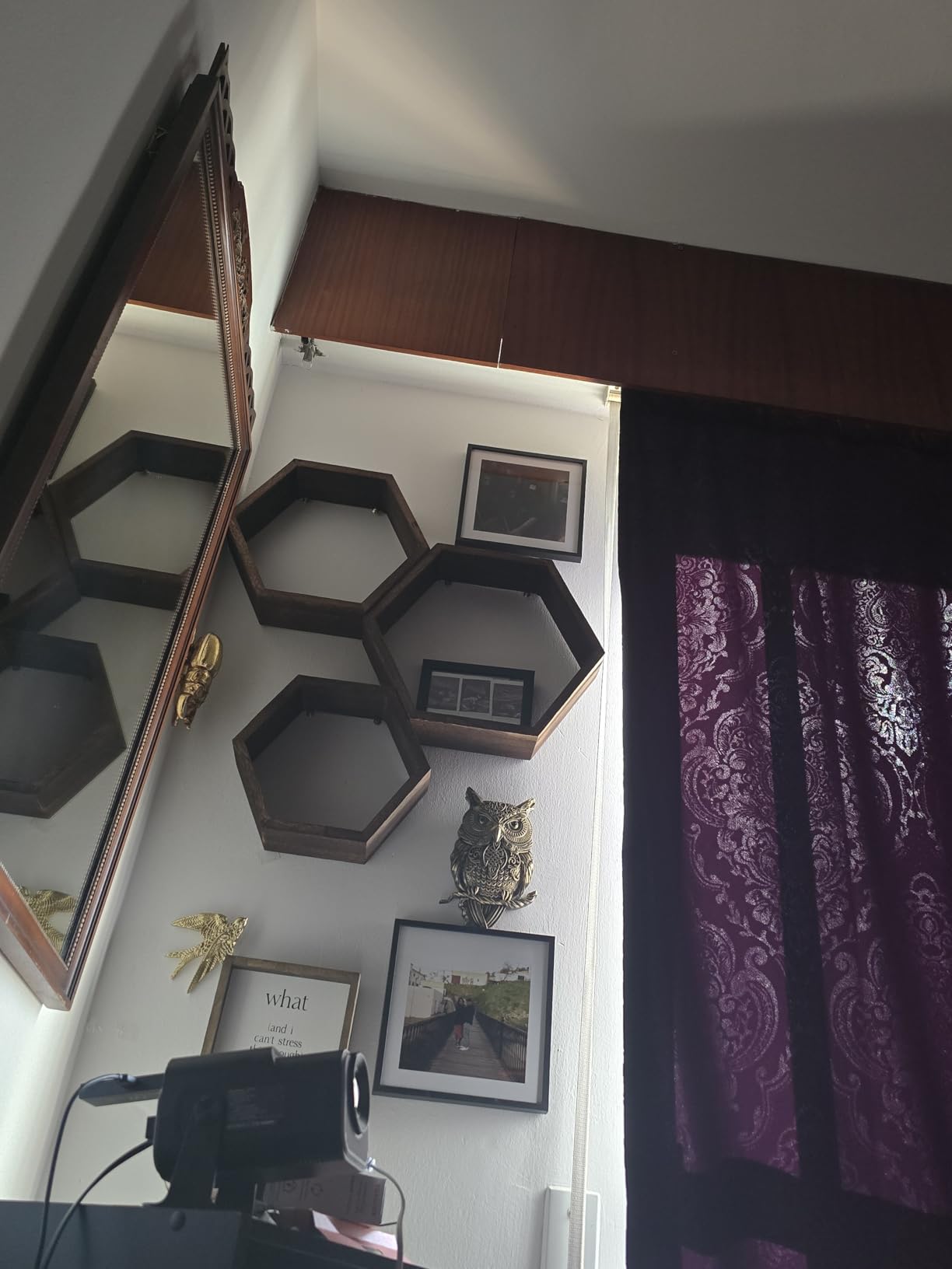 NOVIMANGO Honeycomb Floating Shelves Set of 6, Hexagon Floating Shelves customer photo 2