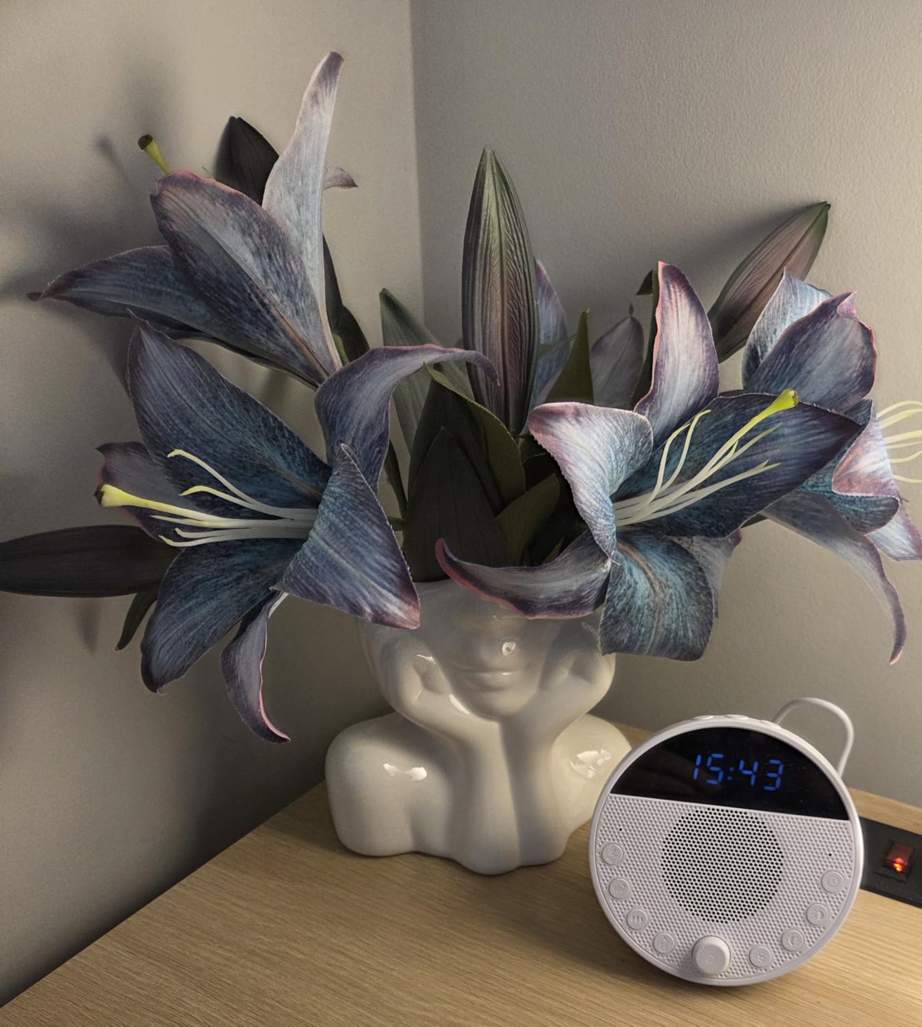 Ceramic Face Vase, White Flower Vases for Decor Female Form Head Half Body Vase Boho Unique Decorative Modern Style for Home Living Room Office Book Shelf (Medium) customer photo 2