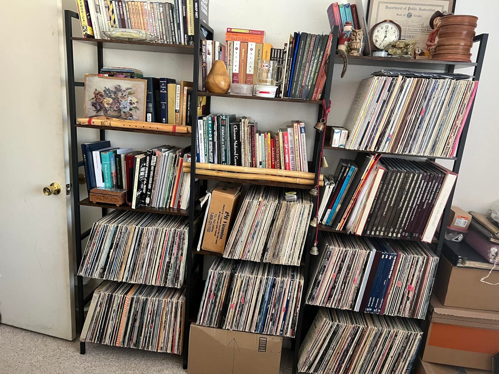 IRONCK Triple Wide 5-Tier Bookshelf with Metal Frame, Vintage Brown customer photo 1