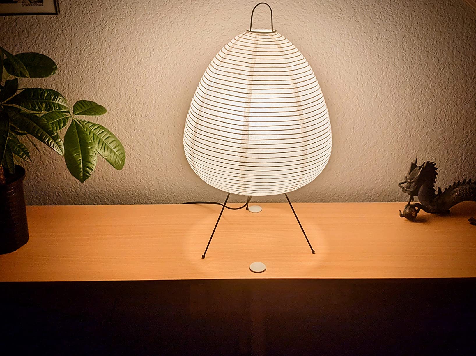 Akari Noguchi Rice Paper Lamp • Dimmable Japanese Paper Lantern Lamp • Japanese Decor Lantern • Cozy Japandi Style • Paper Lantern Light customer photo 1