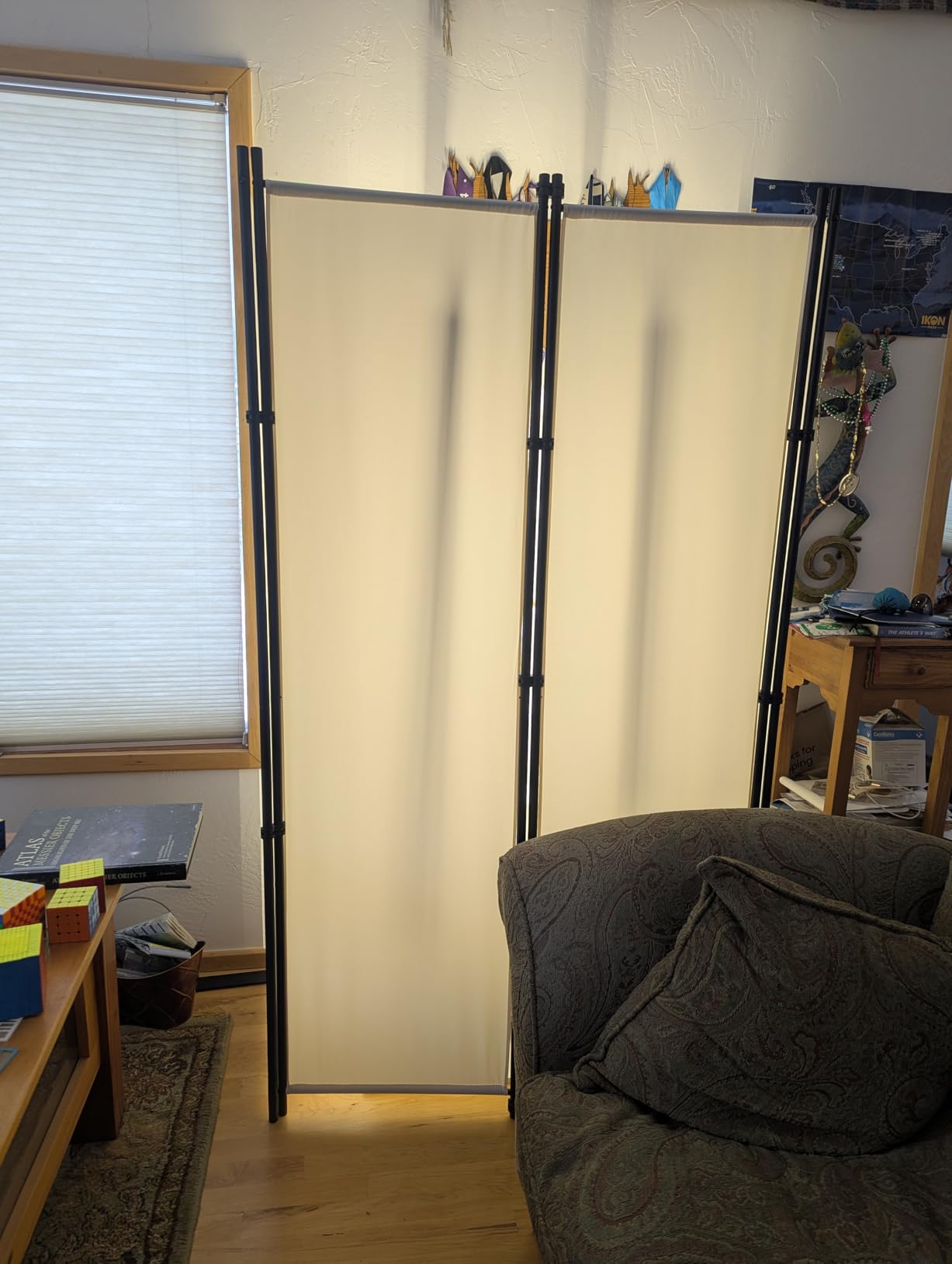 MAYOLIAH 6 Panel Folding Privacy Screen 9ft Wide 6ft Tall Room Divider customer photo 1