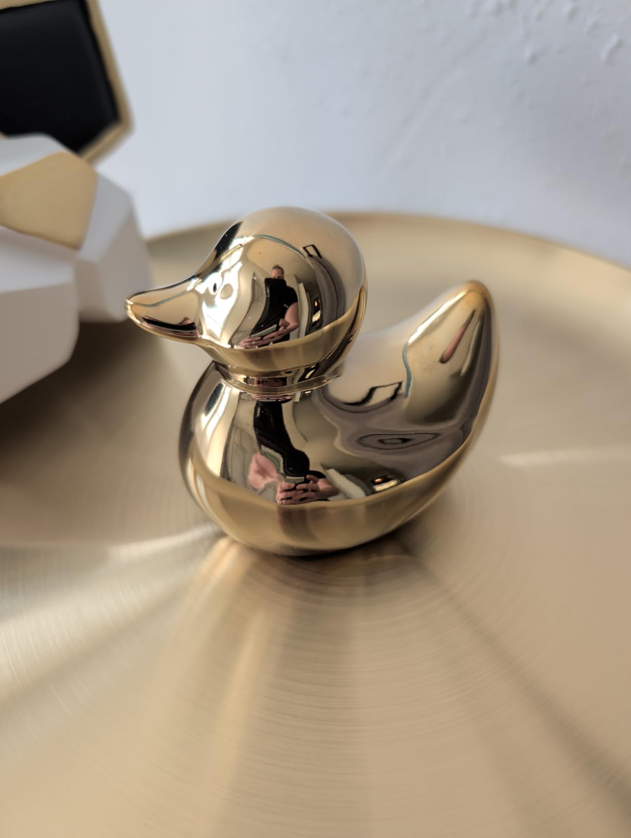 Home Decor Golden Ceramic Duck Figurines, Home Decor Animal Sculptures and Statues Handmade Artware Decor, Mini Duck customer photo 2