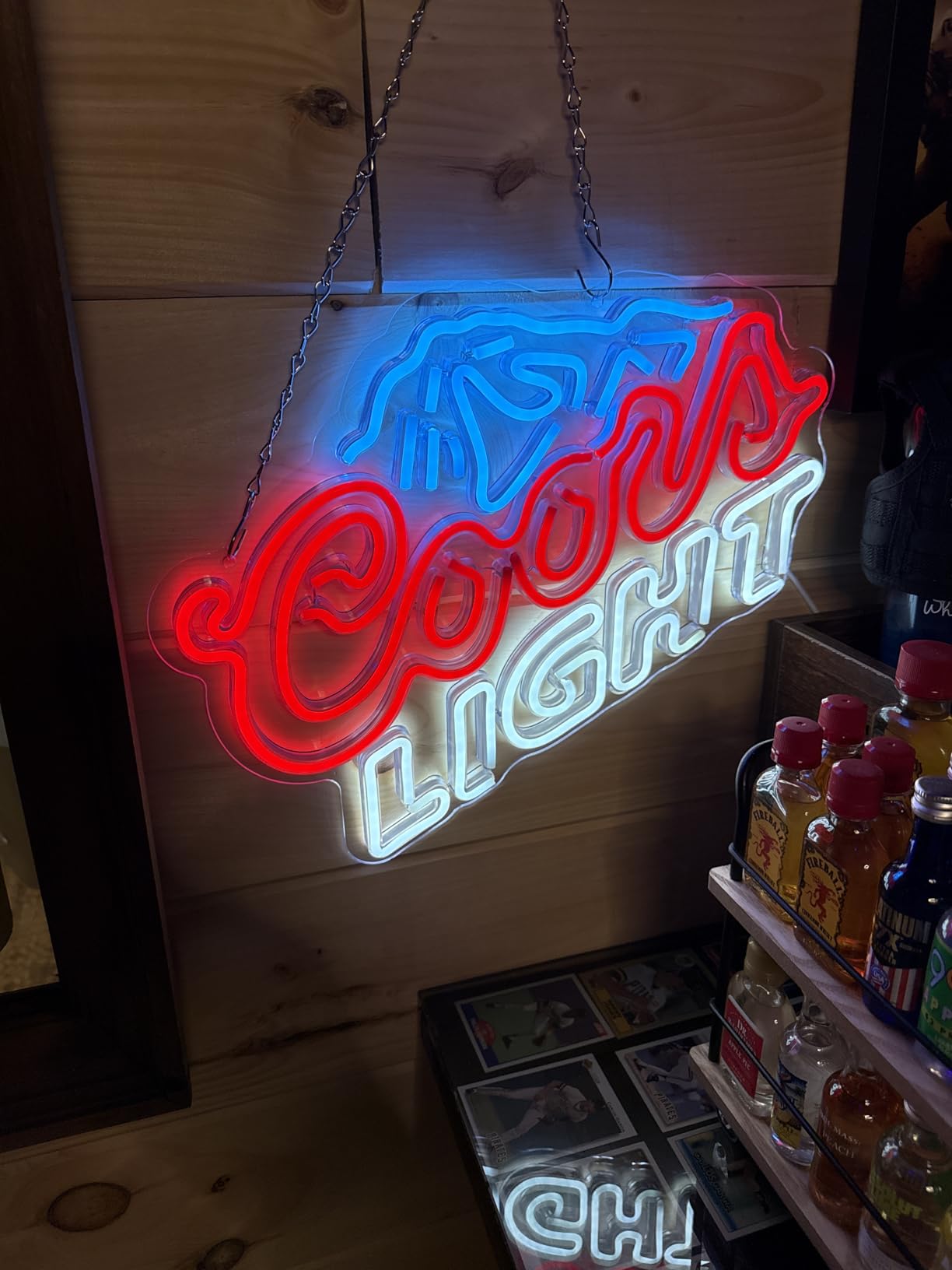 Crs LIGHT Neon Signs for Wall Decor Neon Lights for Bedroom Led Signs Suitable for Man Cave Bar Pub Restaurant Christmas Birthday Party Gift Led Art Wall Decorative Crs Light Bar Sign, 5V Usb Power, 17*11 Inch(Azure+red+white） customer photo 1