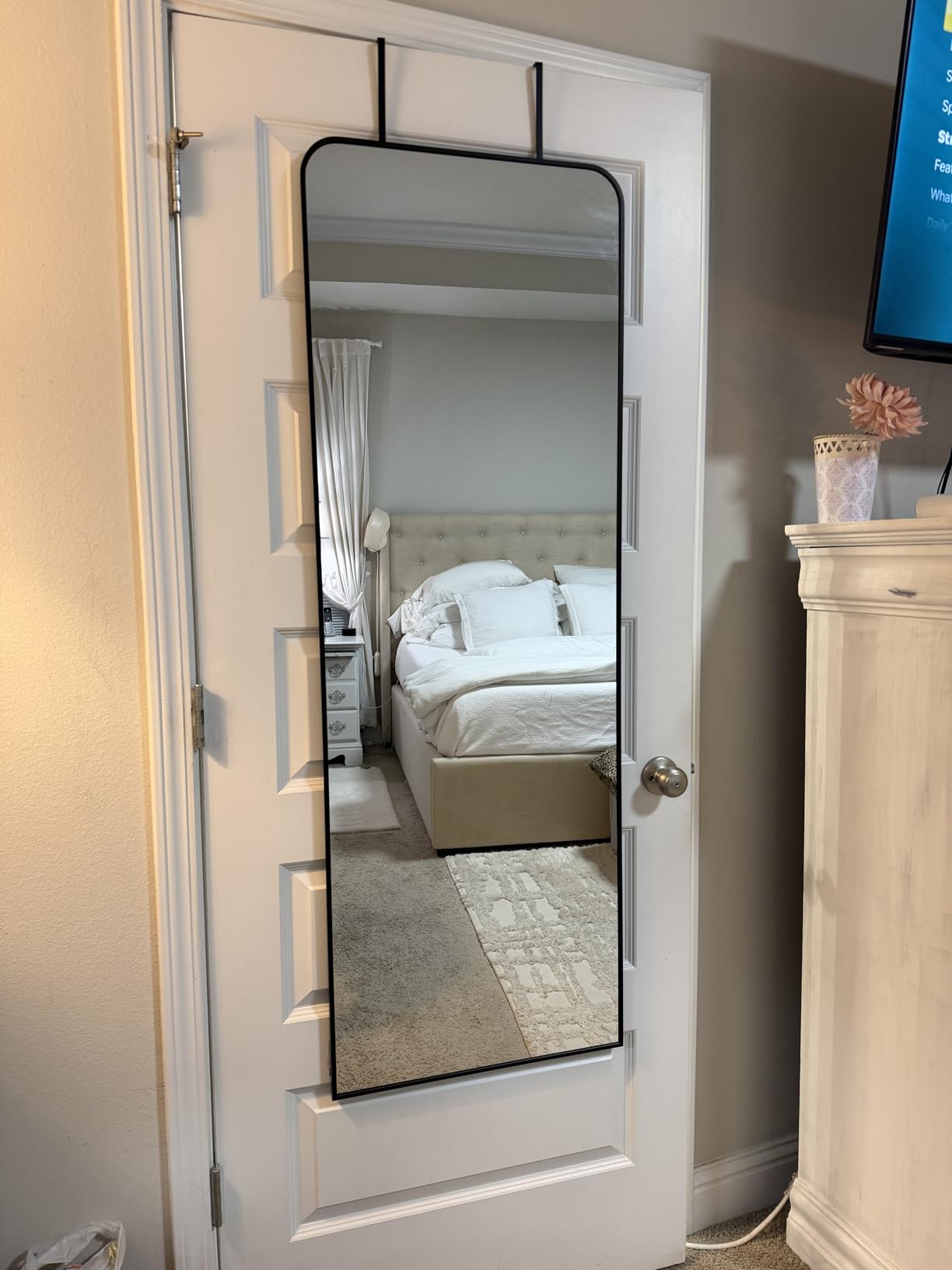 SCWF-GZ 47x14 Full Length Mirror Over the Door Hang or Wall Mounted Black customer photo 2